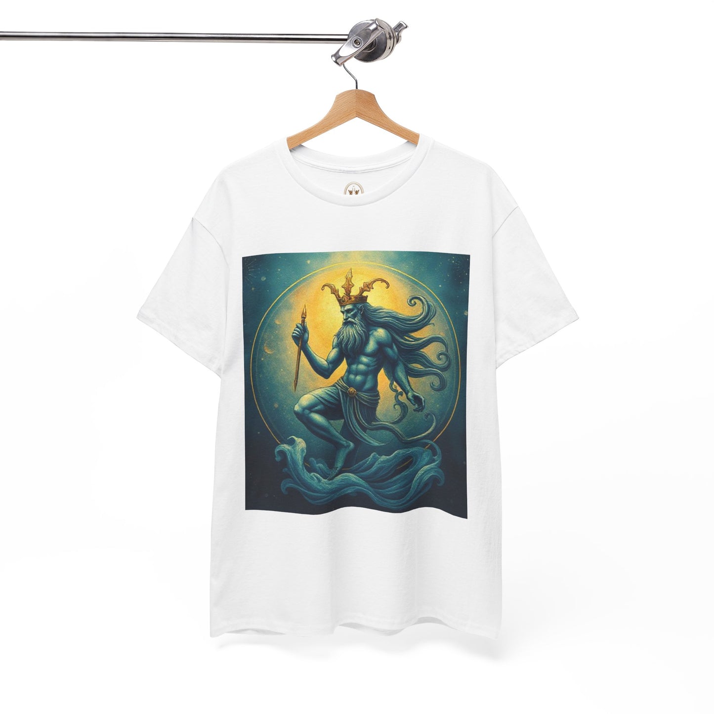 Unisex Heavy Cotton T-Shirt, Aquarius God, Zodiac Design