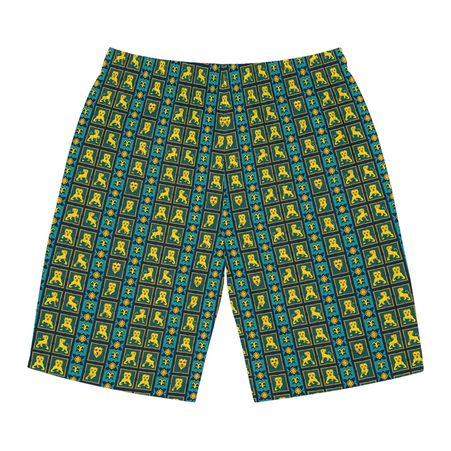 Men's Board Shorts, (AOP), Leo, Zodiac, Shape Pattern