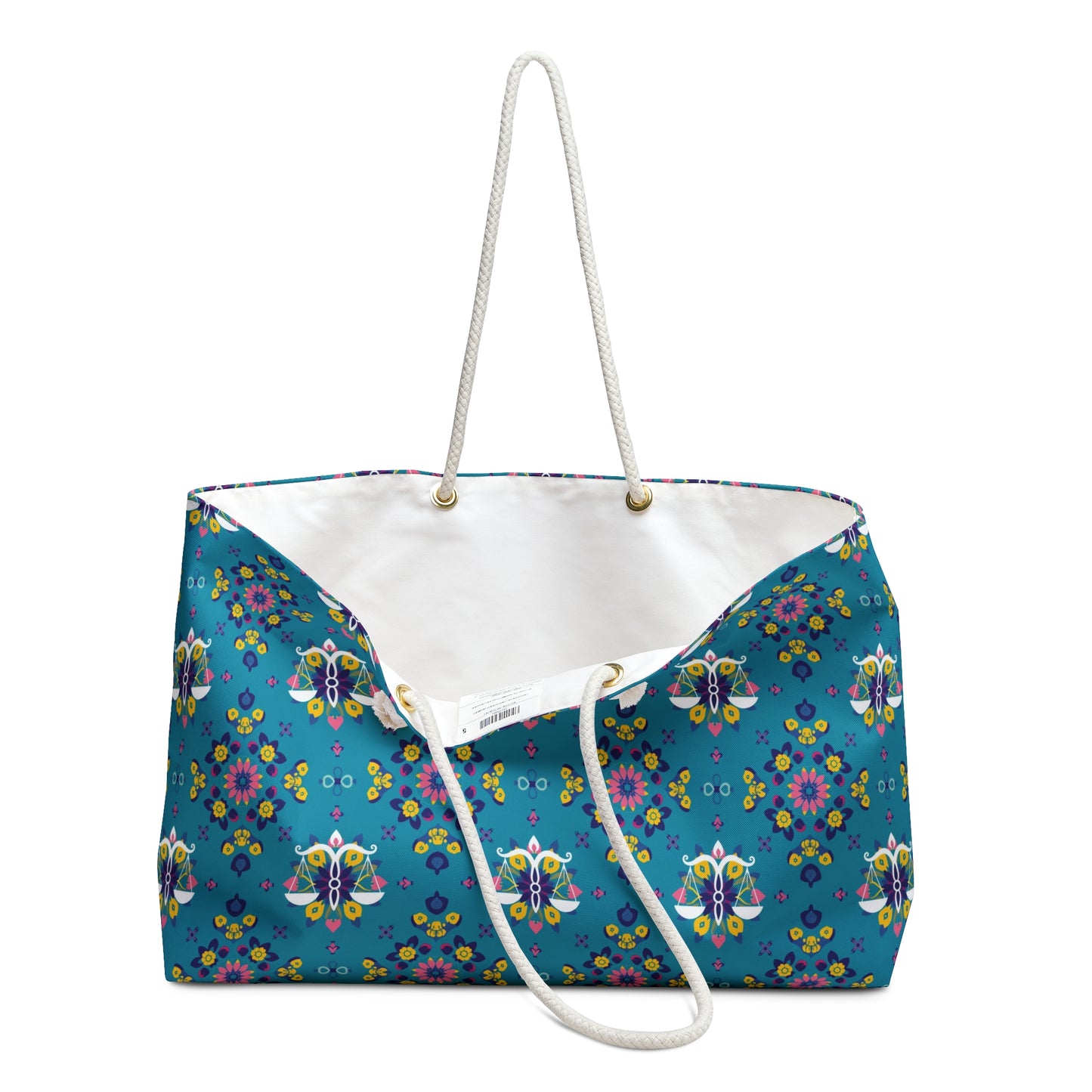 Weekender Bag, Libra, Zodiac v2, Flower Pattern