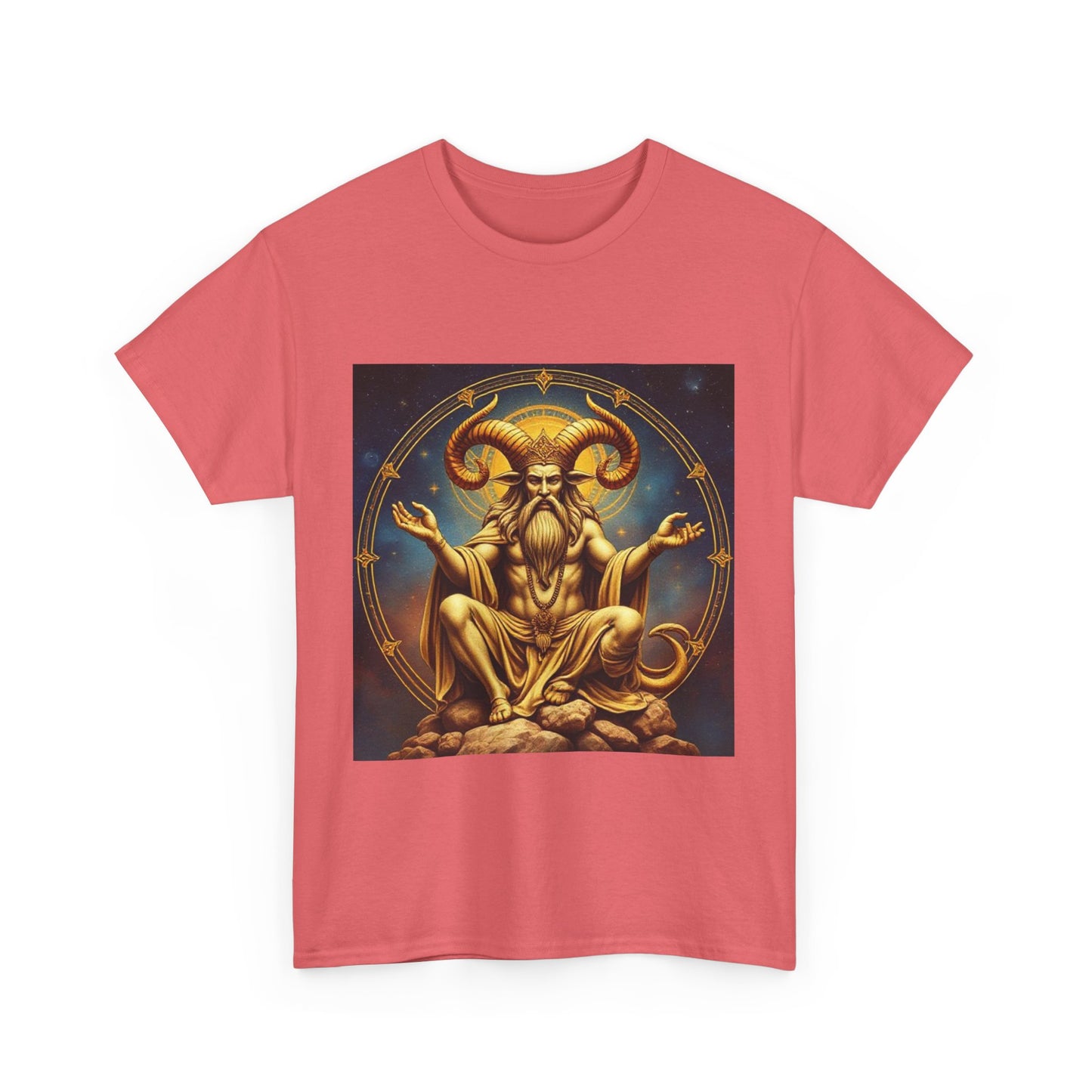 Unisex Heavy Cotton T-Shirt, On The Throne, Taurus Zodiac Design