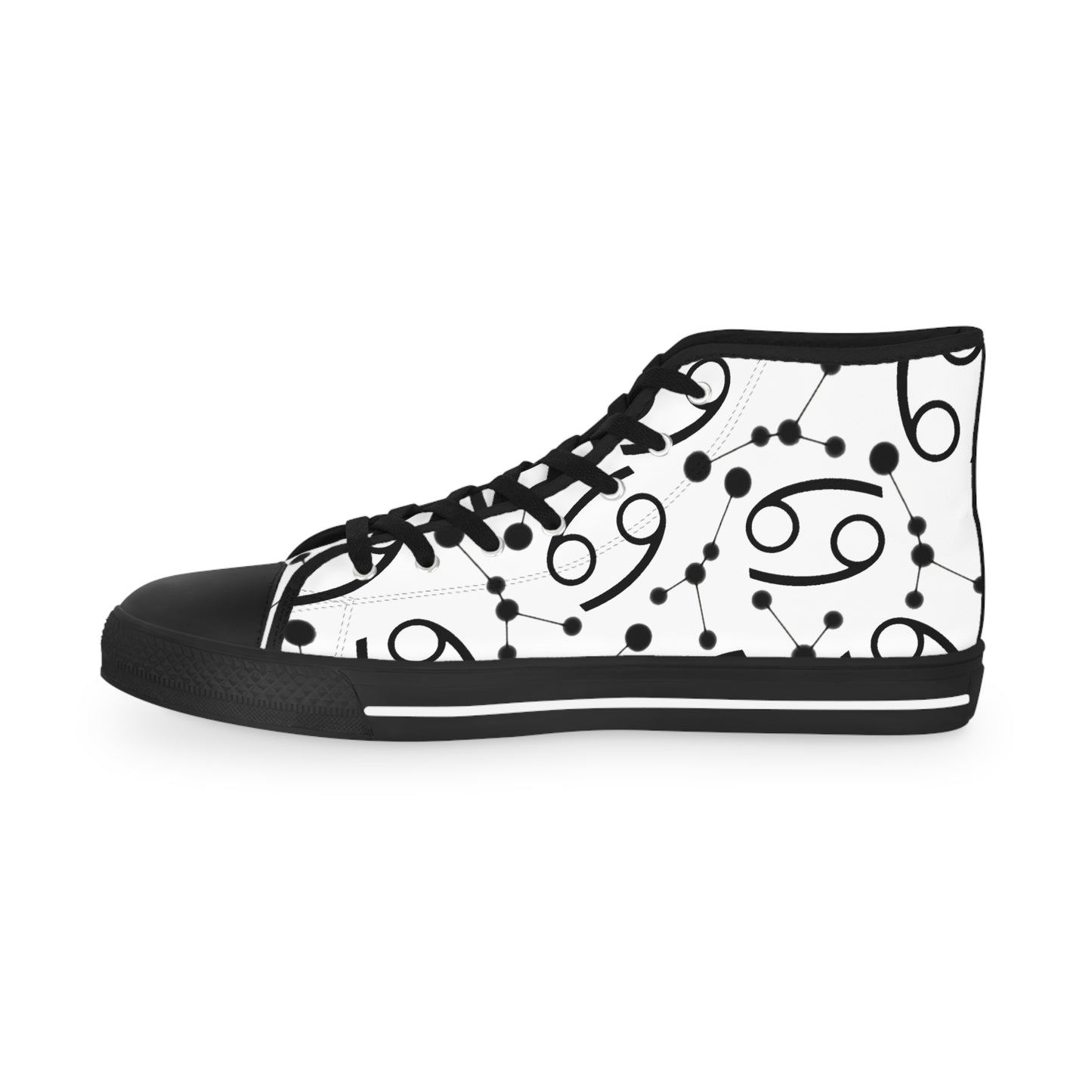 Men's High Top Sneakers, Breathable polyester canvas, Cancer Zodiac Design