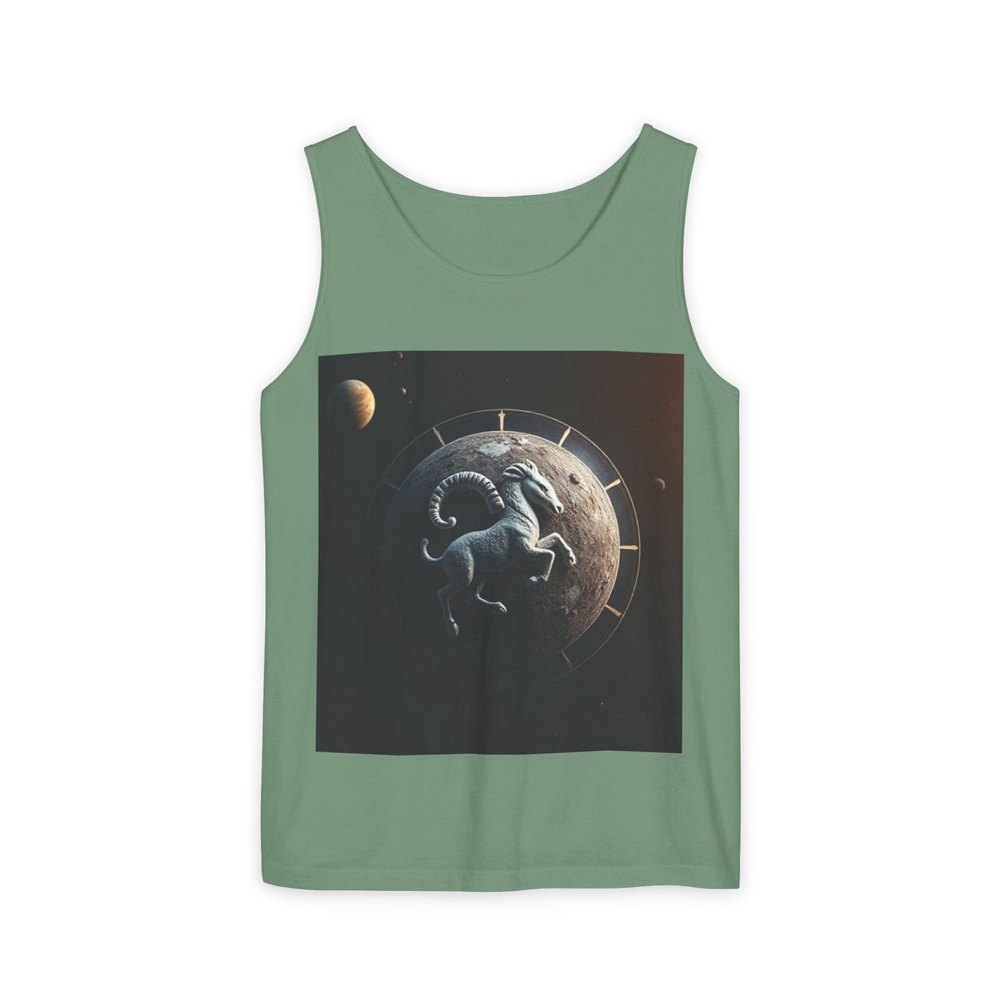 Unisex Garment-Dyed, Tank Top, Aries Design, Planet Animal, 100% Ringspun US cotton