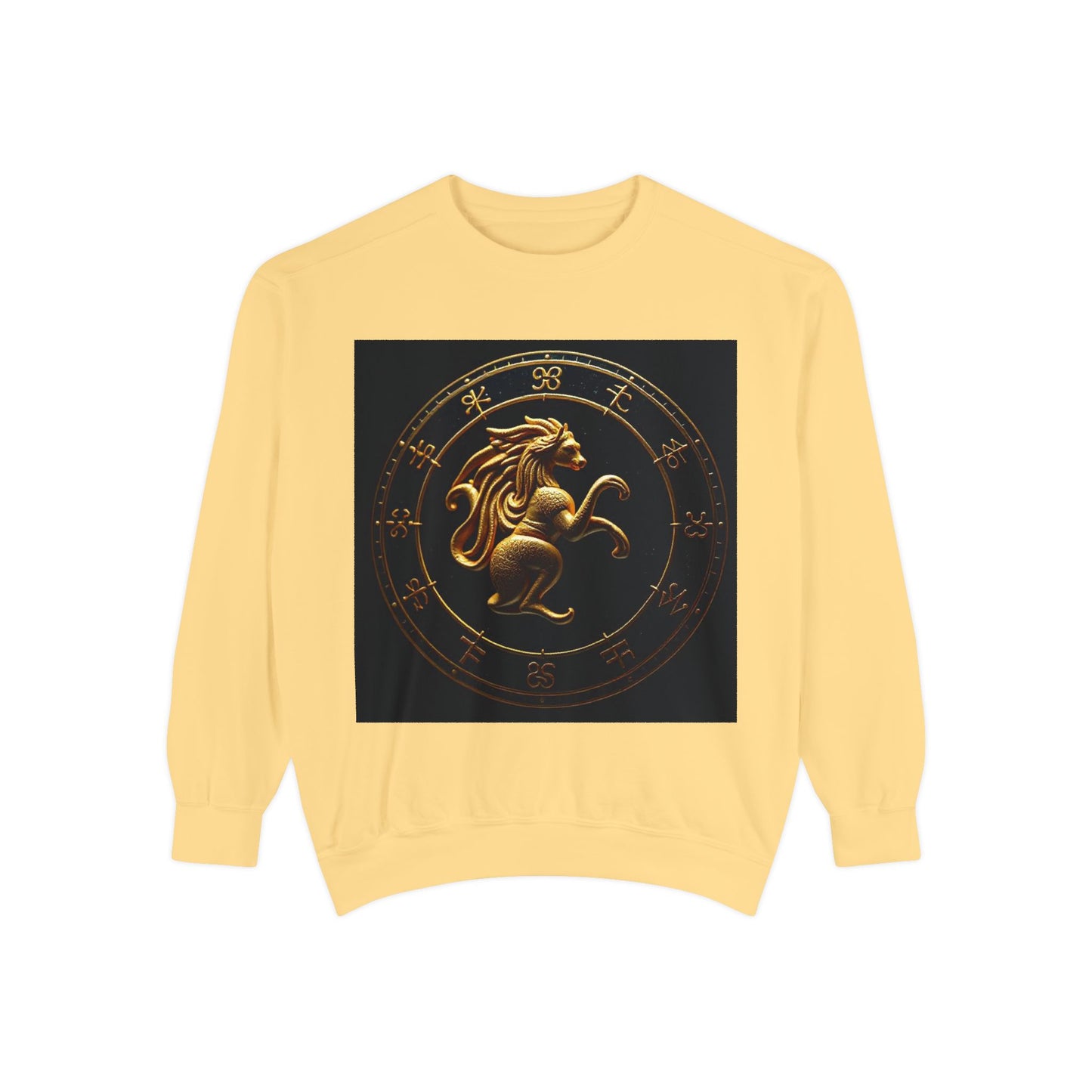 Garment-Dyed Sweatshirt, Unisex, Space Animal Design v1, Virgo