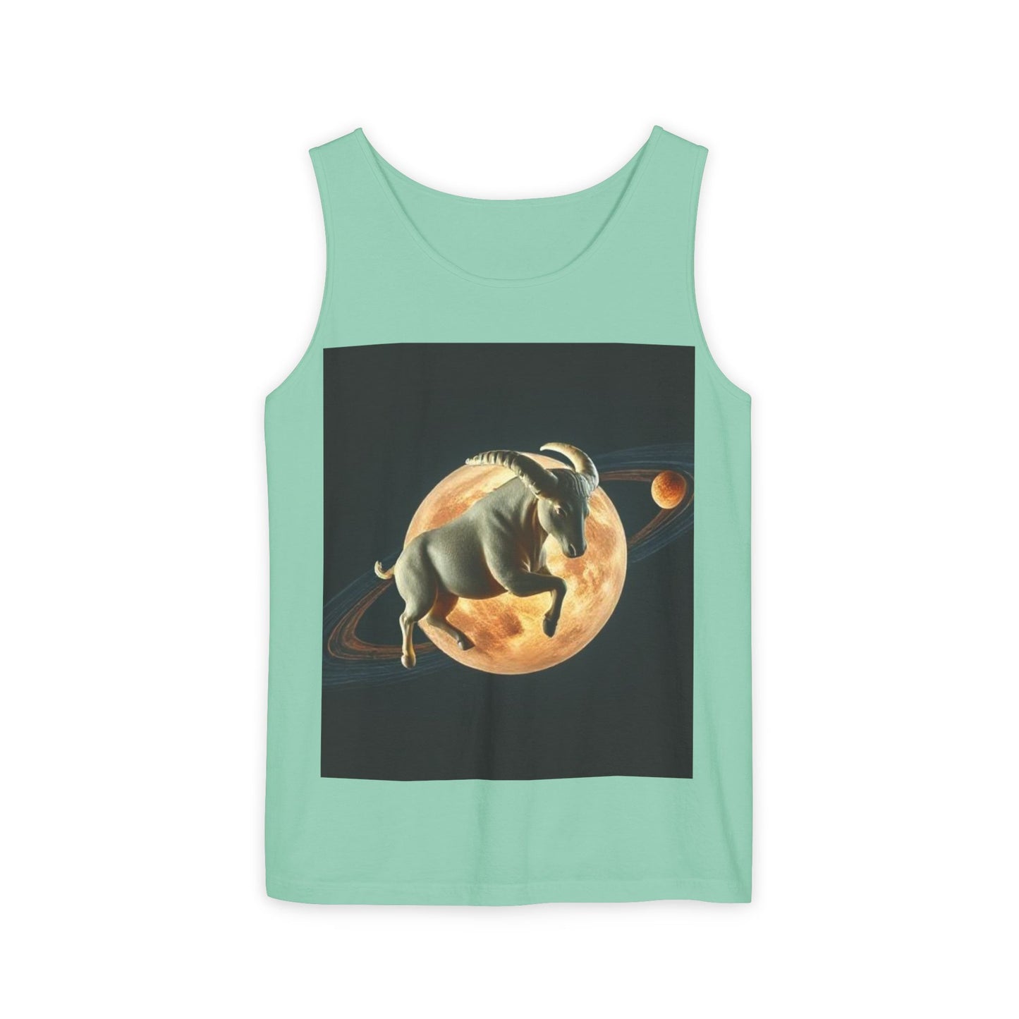 Unisex Garment-Dyed, Tank Top, Taurus Design, Planet Animal, 100% US cotton