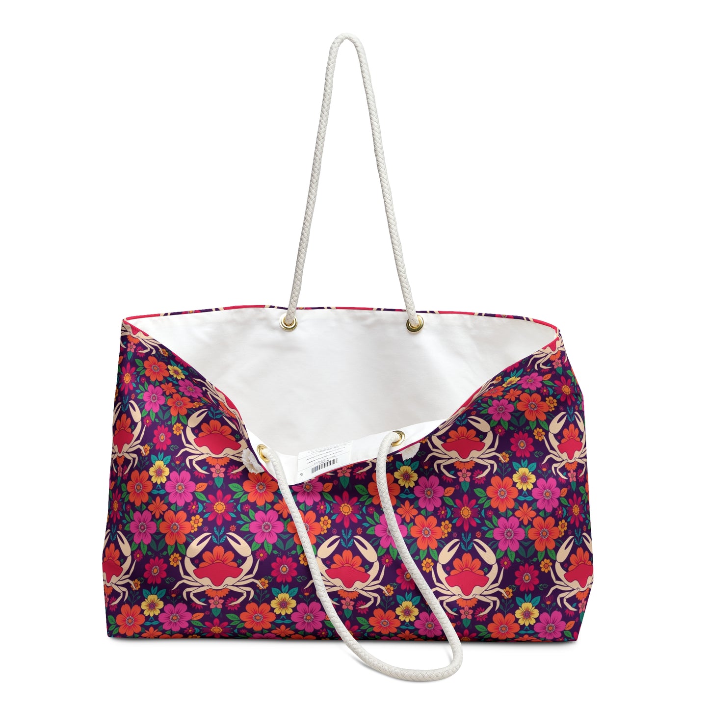 Weekender Bag, Cancer, Zodiac v1, Flower Pattern
