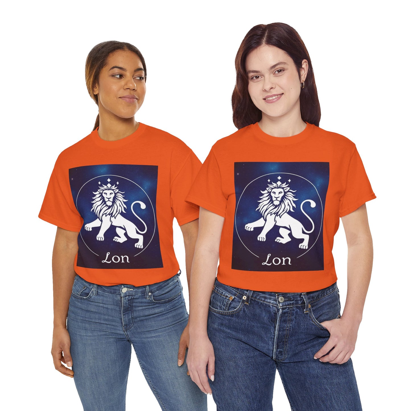 Unisex Heavy Cotton T-Shirt, Space Lion v1, Leo Zodiac Design