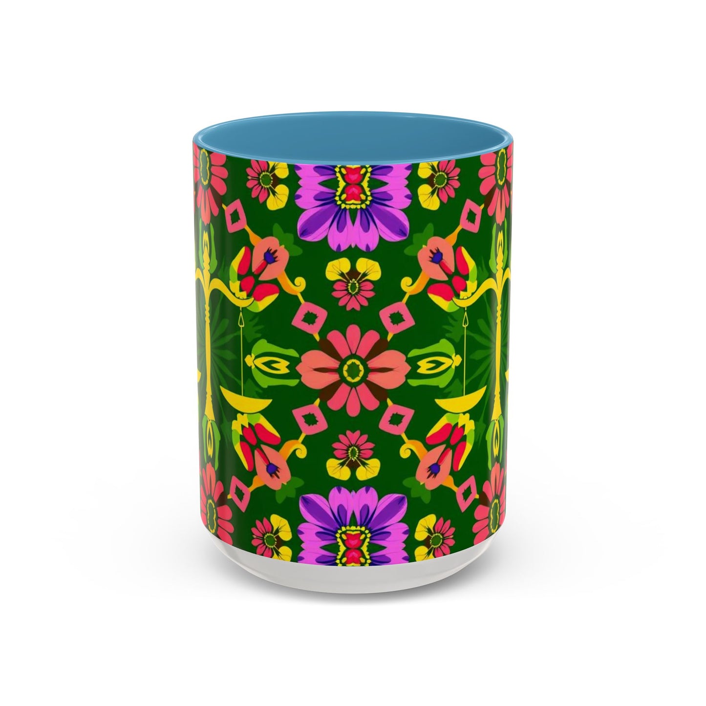Accent Coffee Mug, Libra, Zodiac, Flower Pattern, (11, 15oz)
