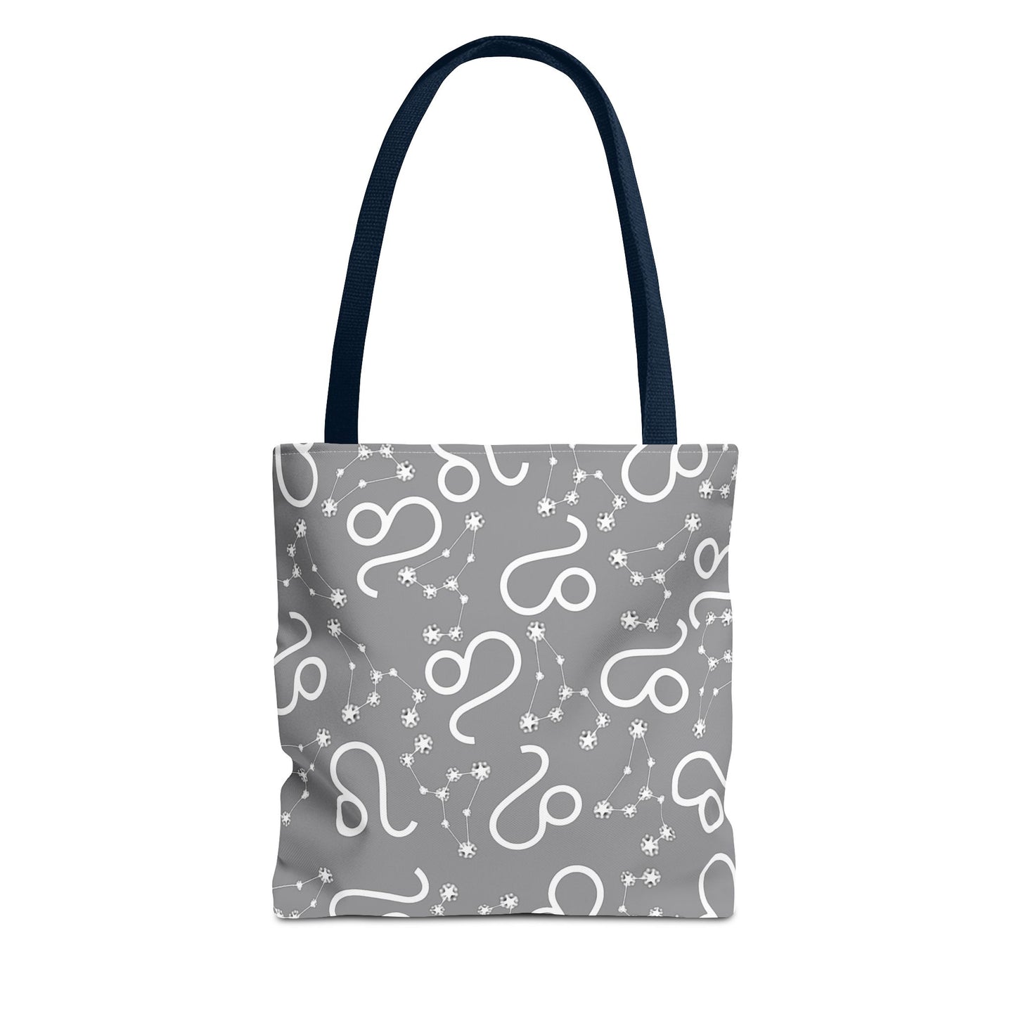 Tote Bag, Leo Zodiac Sign, AOP, (Grey, White)