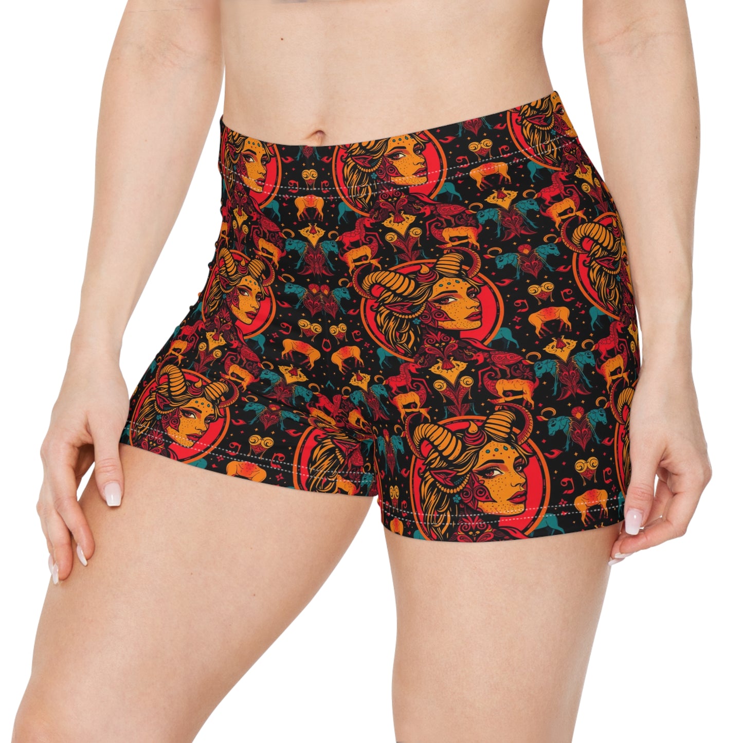 Women's Shorts, (AOP), Taurus, Zodiac, Sexy Pattern