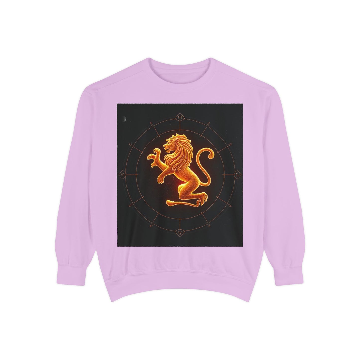 Garment-Dyed Sweatshirt, Unisex, Space Animal Design v1, Leo