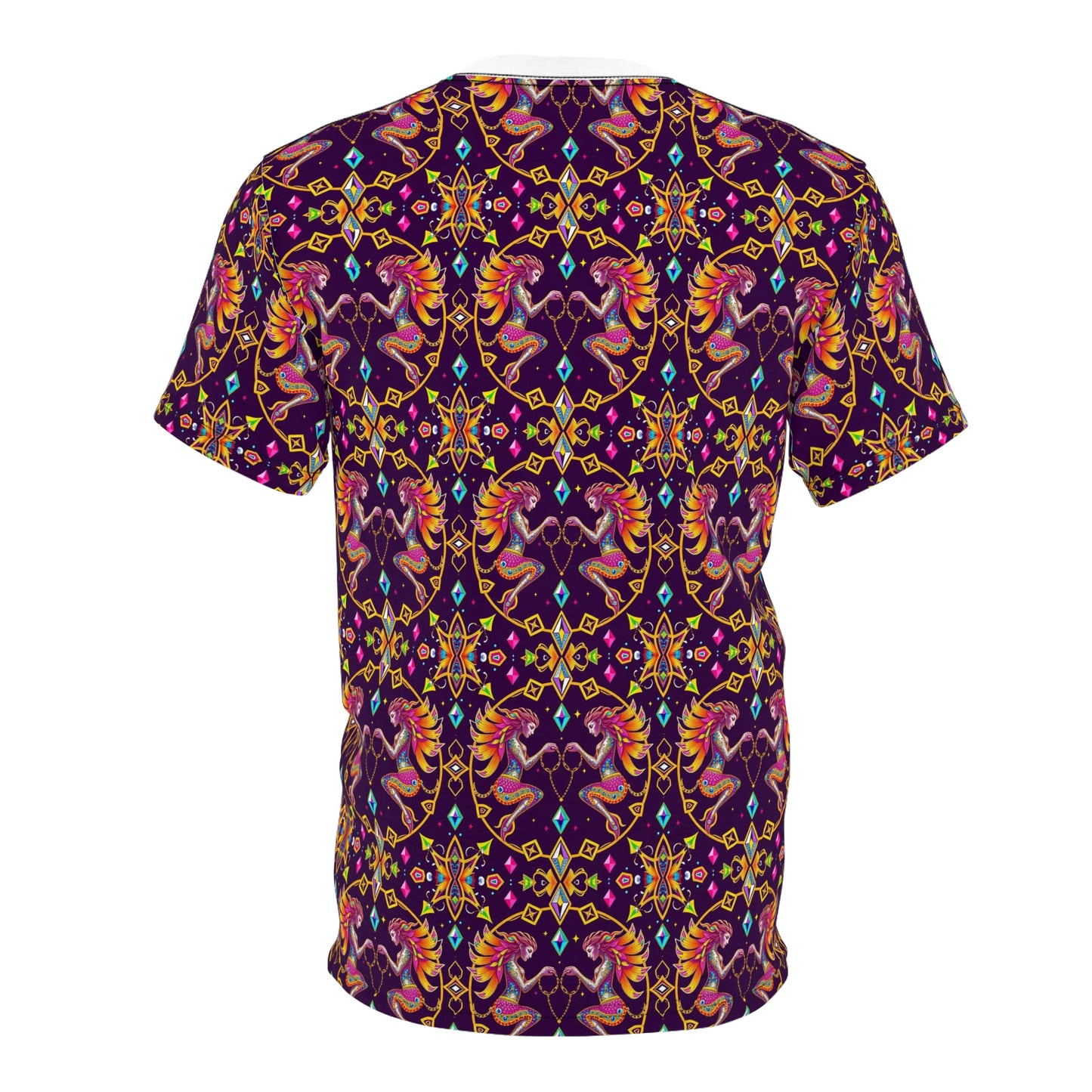 Unisex Cut & Sew T-Shirt, (AOP), Gemini, Zodiac v2, Jewels Pattern