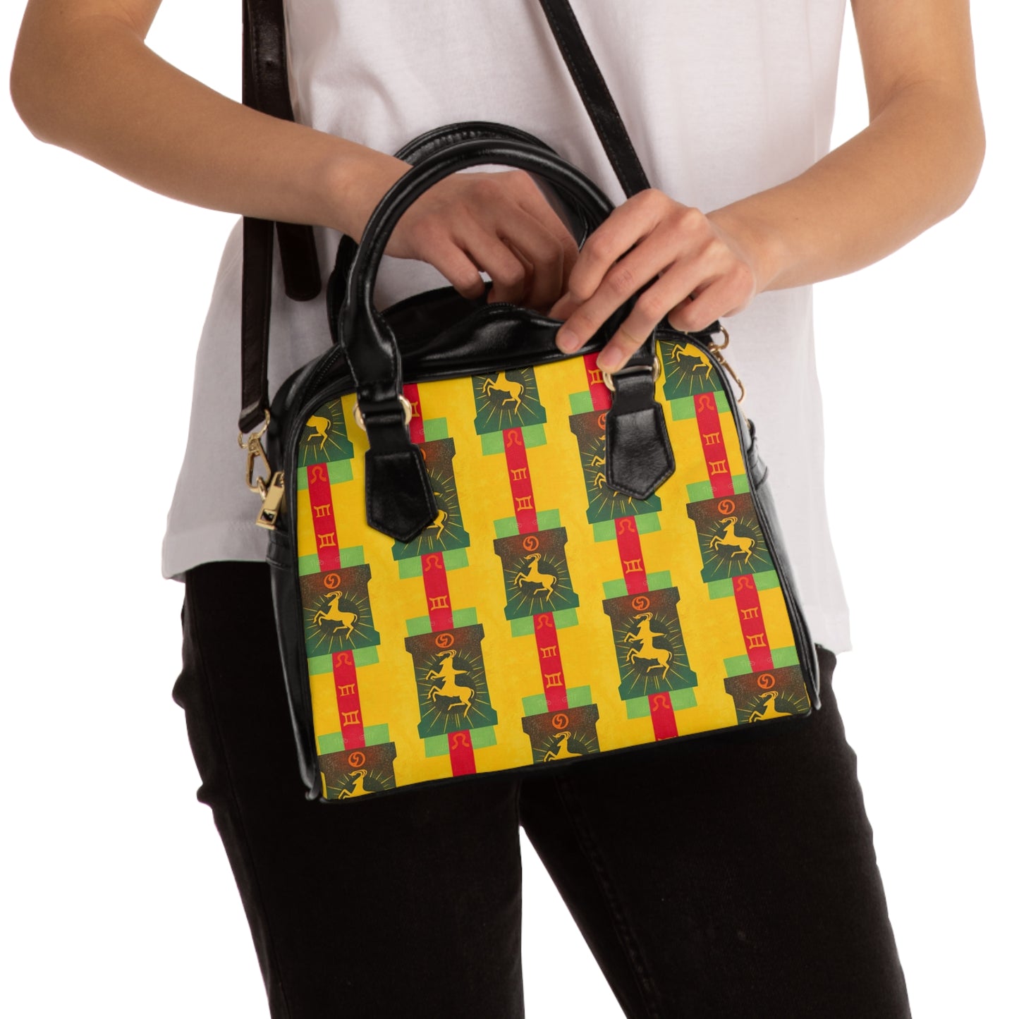 Shoulder Handbag, Capricorn, Zodiac, Shapes Pattern