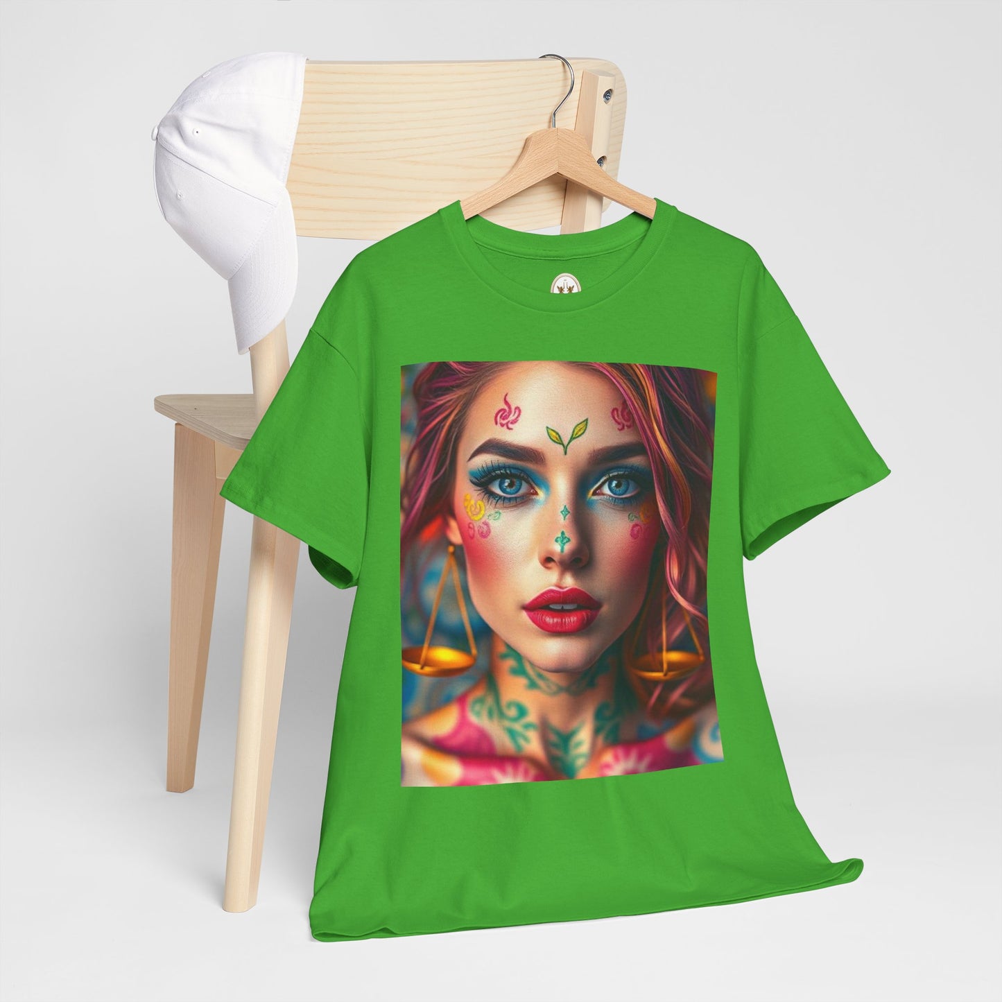 Unisex Heavy Cotton T-Shirt, Libra, Zodiac v1, Sexy Art