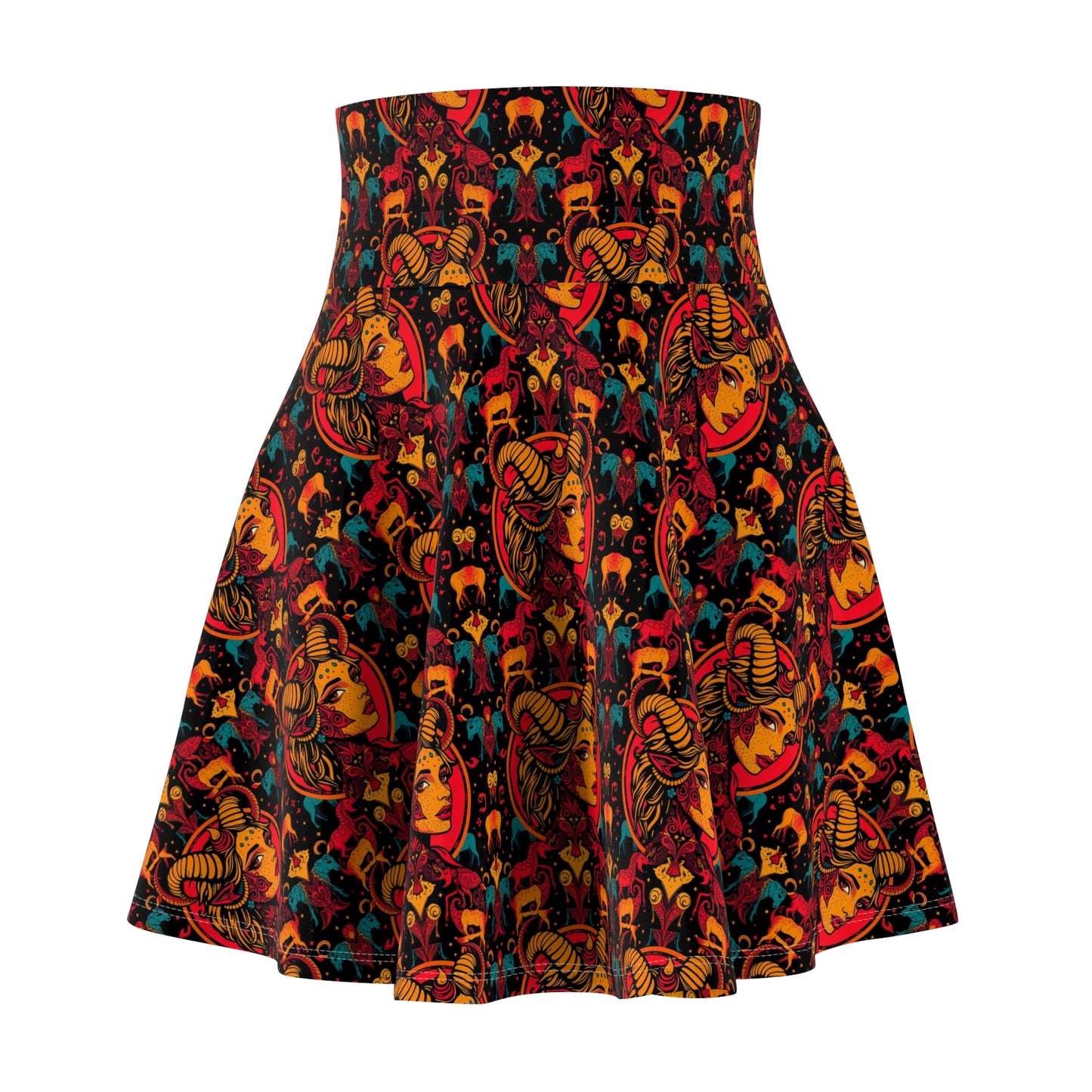 Women's Skater Skirt, (AOP), Taurus, Zodiac v3, Sexy Pattern