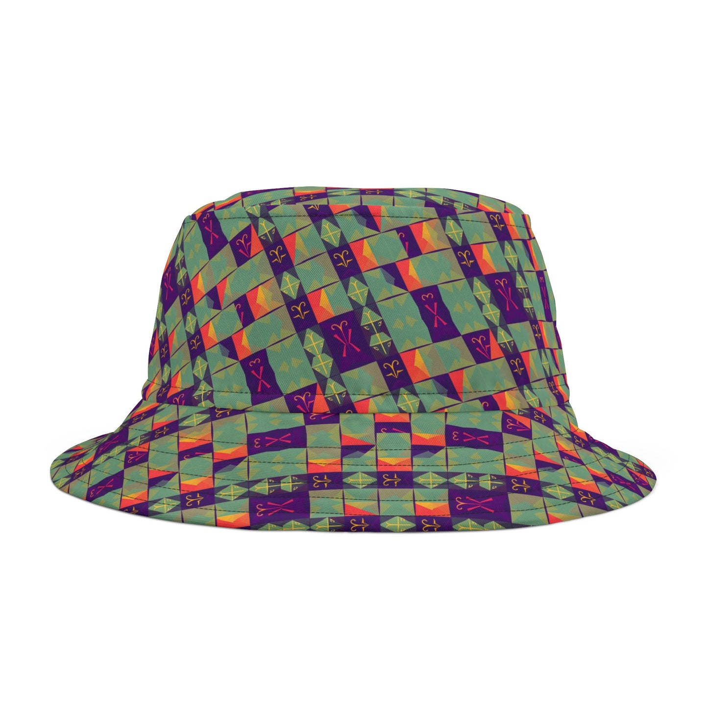 Bucket Hat, (AOP), Aquarius, Zodiac, Shape Pattern