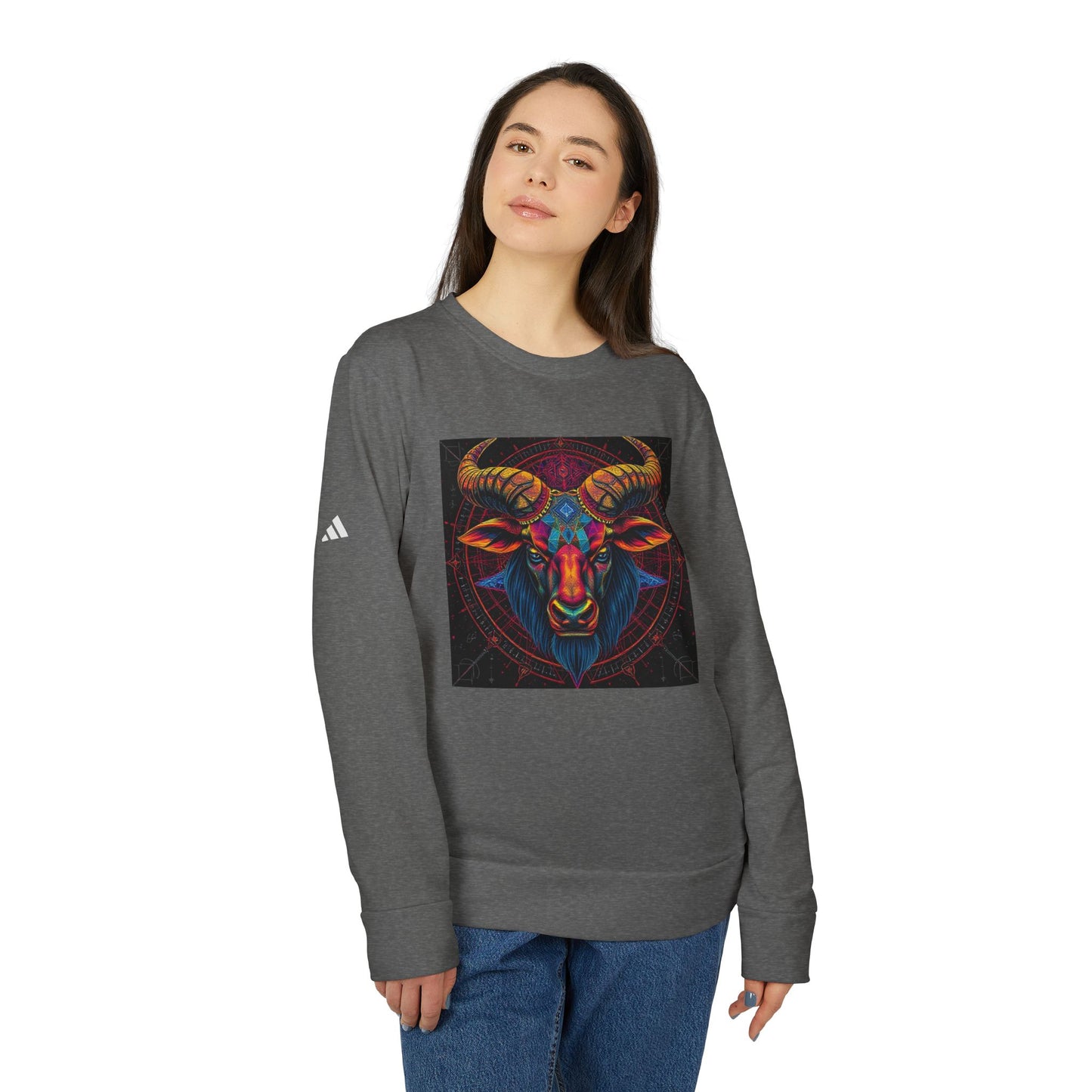 Adidas, Unisex Fleece Crewneck Sweatshirt, Taurus, Pop Art 2, Zodiac