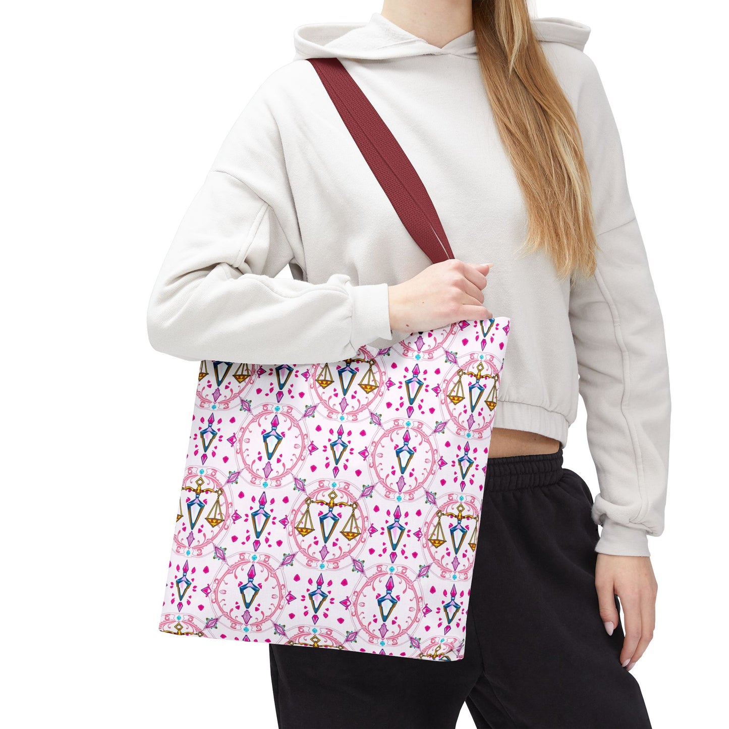 Tote Bag (AOP), Libra, Zodiac, Jewel Pattern