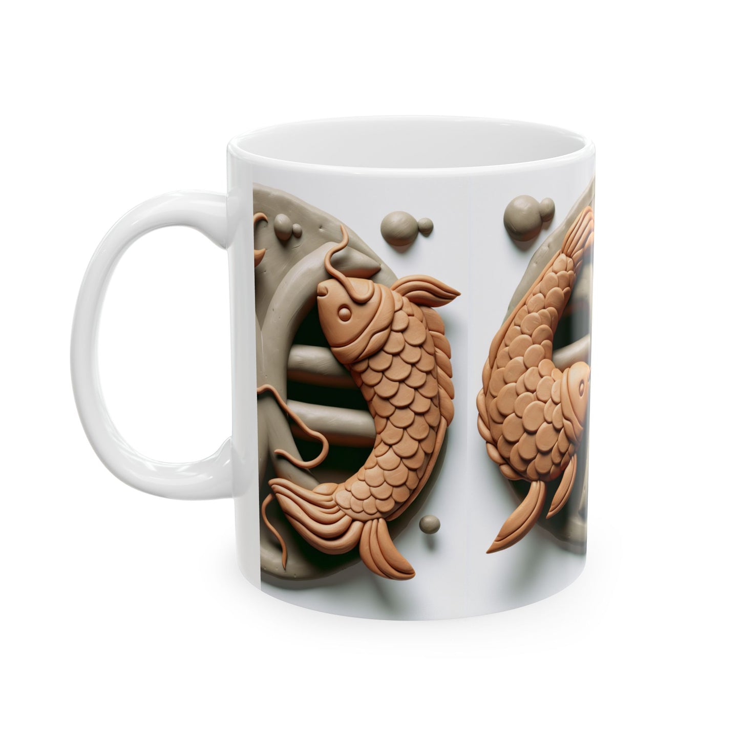 Ceramic Mug, (11oz, 15oz), Ceramic Coffee Mug, Pisces Fish, Zodiac Design