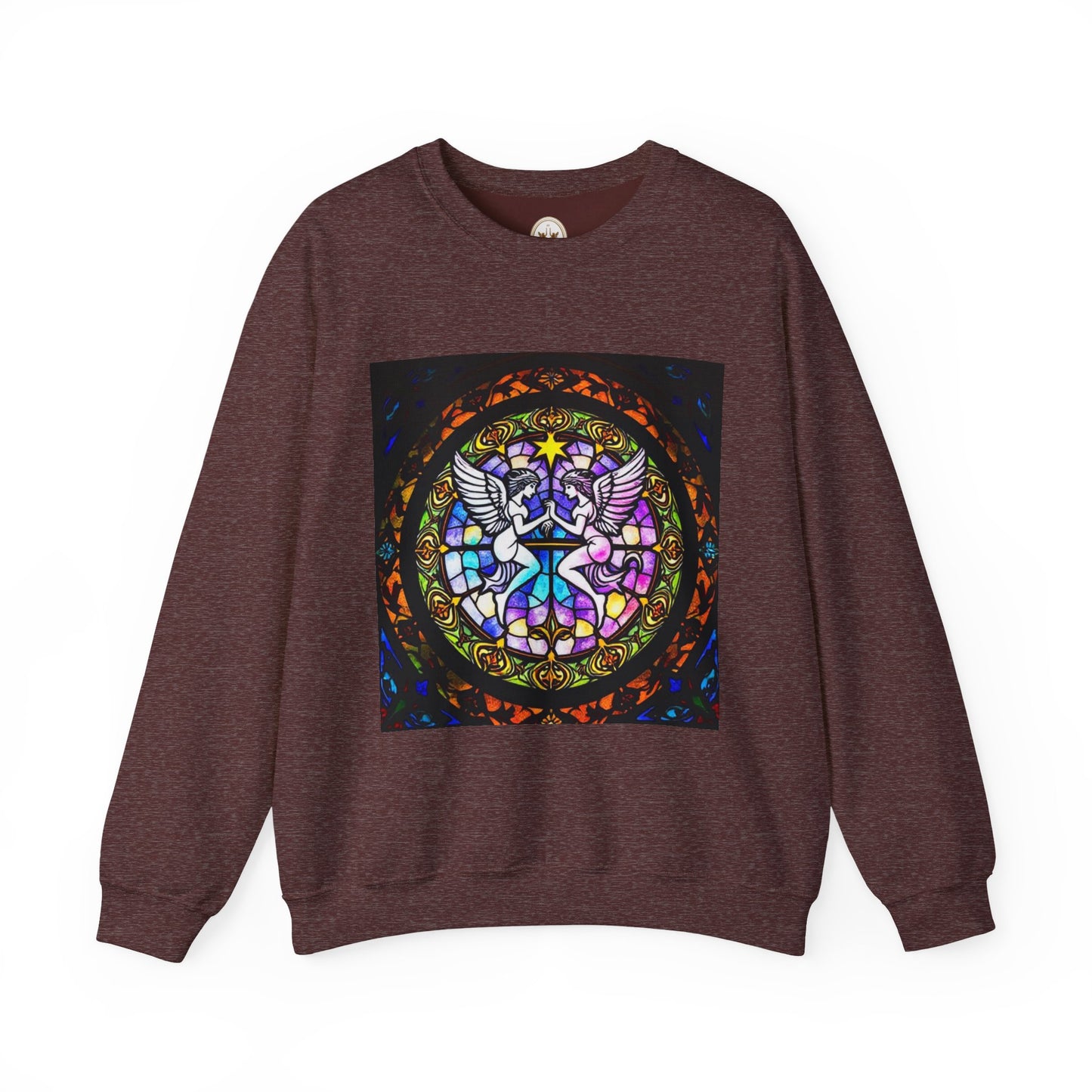 Unisex Heavy Blend™ Crewneck Sweatshirt, Glass 1, Gemini Zodiac Design
