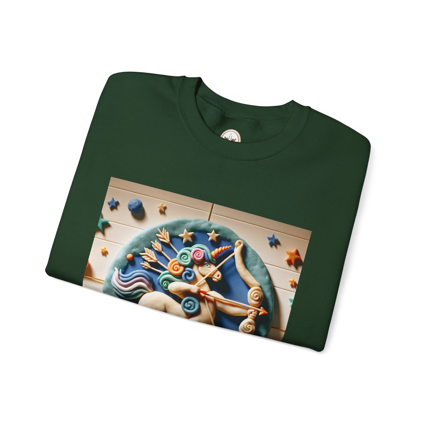 Unisex Heavy Blend™ Crewneck Sweatshirt, Colorful Horse, Sagittarius Zodiac Design
