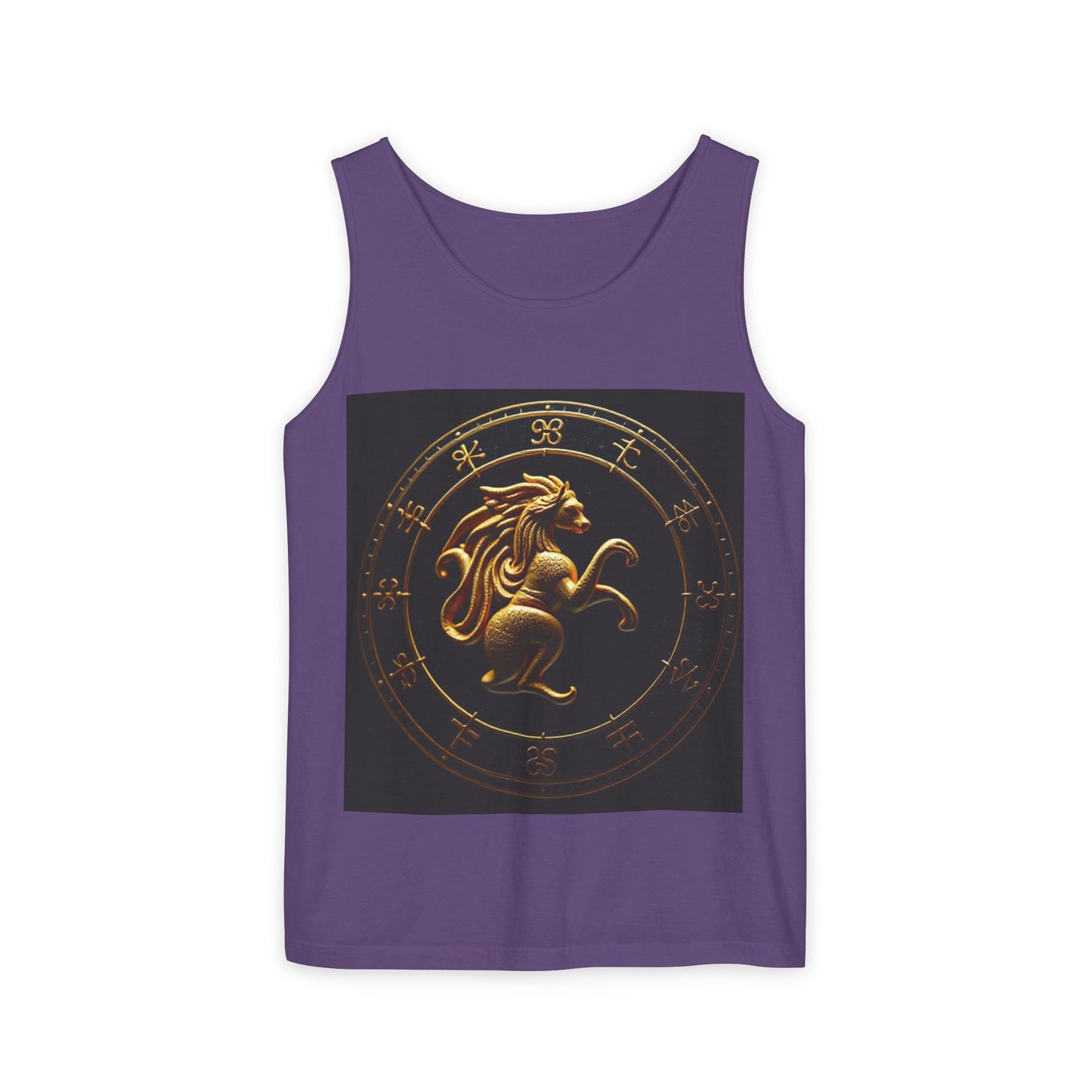Unisex Garment-Dyed, Tank Top, Virgo Design, Planet Animal, 100% US cotton