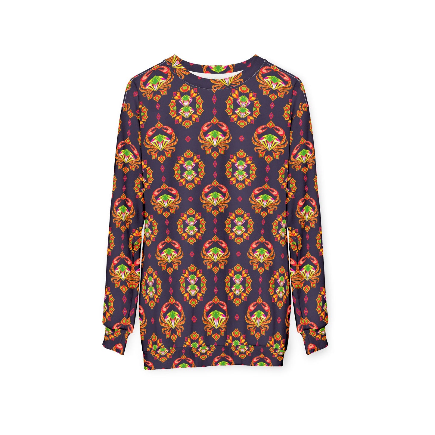 Unisex Sweatshirt (AOP), Cancer, Zodiac v4, Jewel Pattern