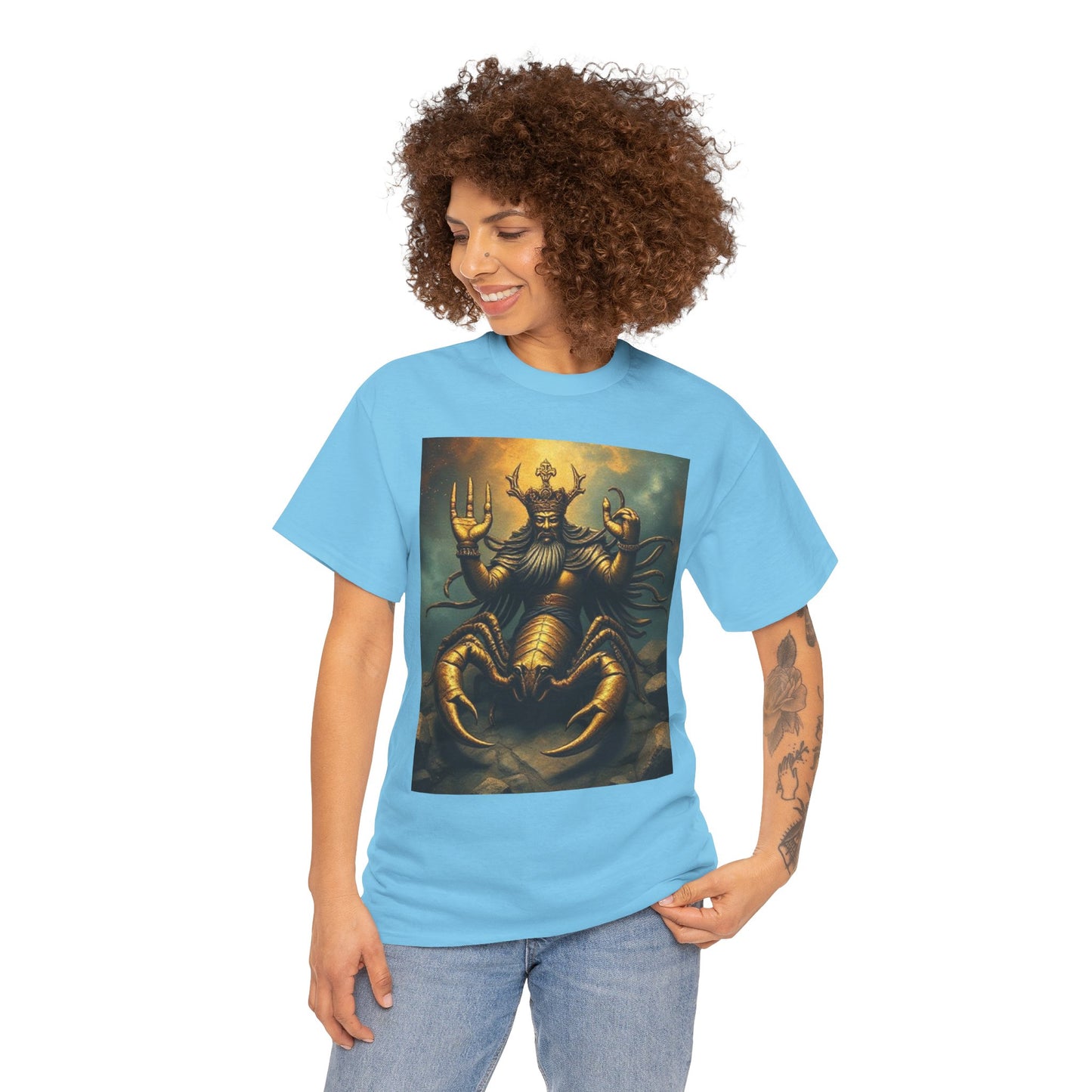 Unisex Heavy Cotton T-Shirt, Desert Scorpio King, Zodiac Design