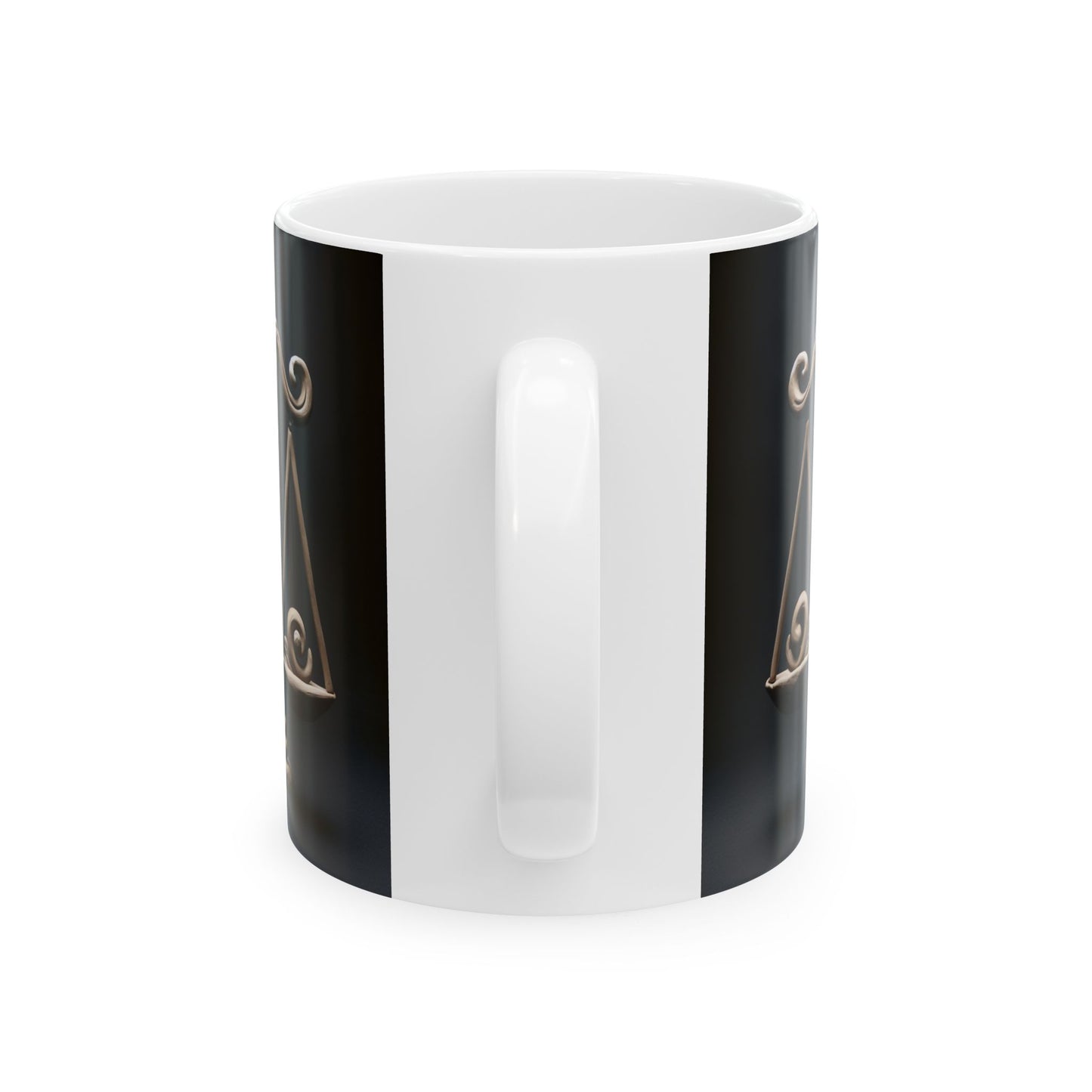 Ceramic Mug, (11oz, 15oz), Ceramic Coffee Mug, Swirly Scale, Libra Zodiac Design