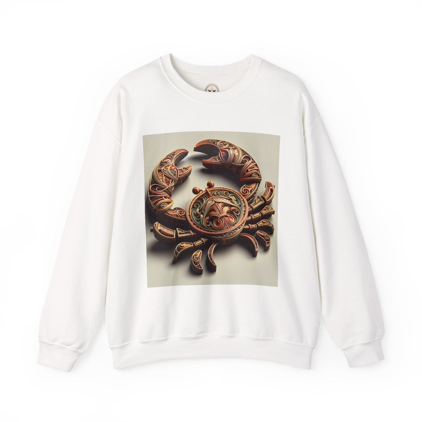 Unisex Heavy Blend™ Crewneck Sweatshirt, Crab Artifact, Cancer Zodiac Design