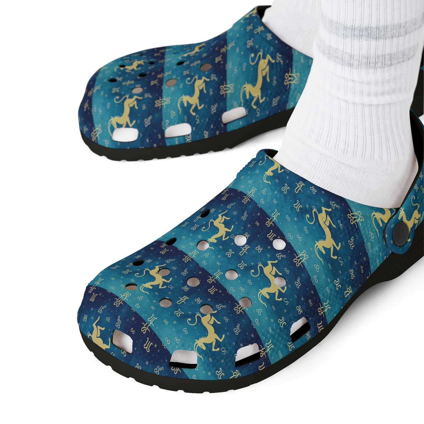 EVA Foam Rubber Shoes, (AOP), Aquarius, Zodiac, Pattern