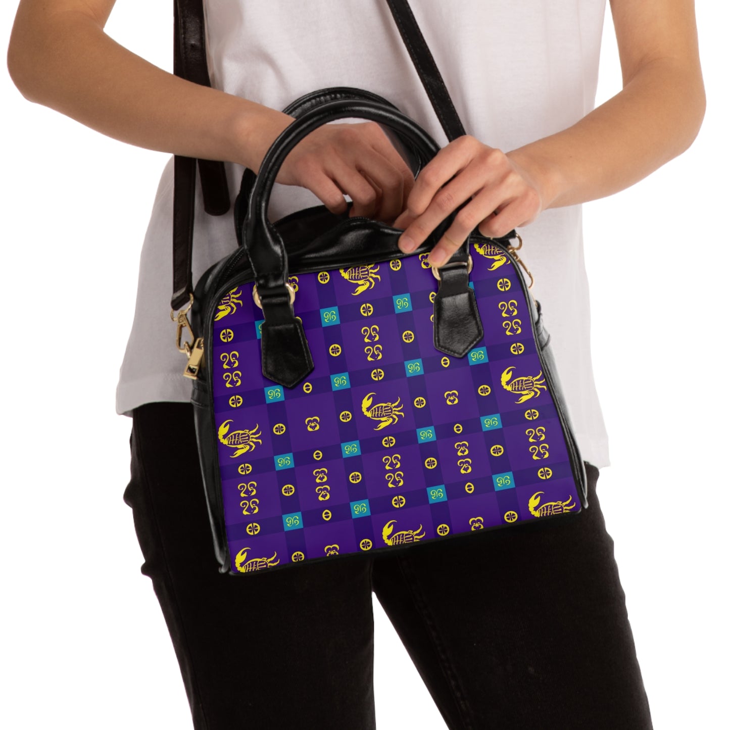 Shoulder Handbag, Scorpio, Zodiac v4, Shapes Pattern