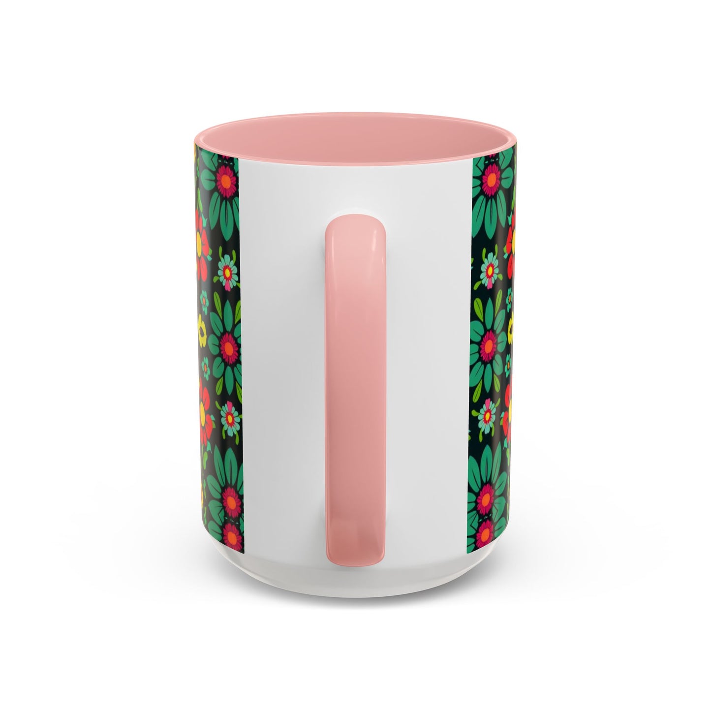 Accent Coffee Mug, Aquarius, Zodiac v4, Flower Pattern, (11, 15oz)
