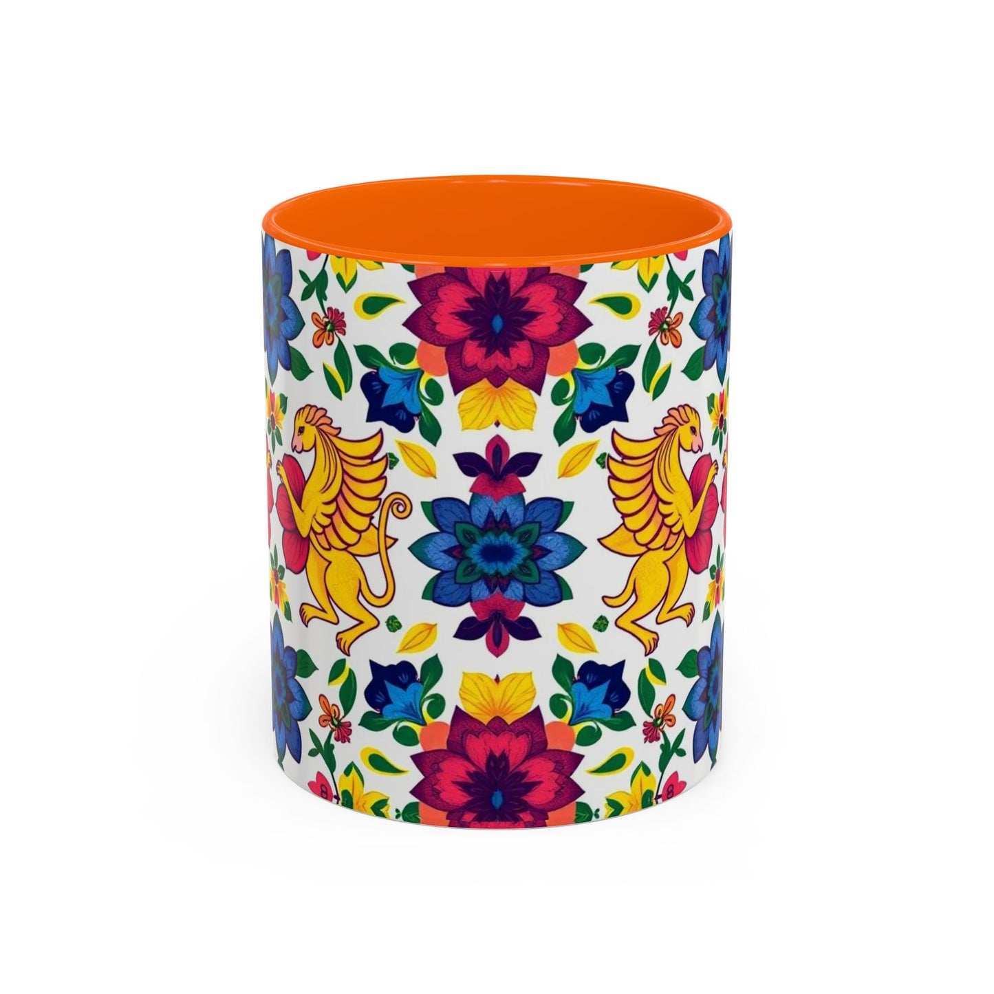 Accent Coffee Mug, Gemini, Zodiac, Flower Pattern, (11, 15oz)