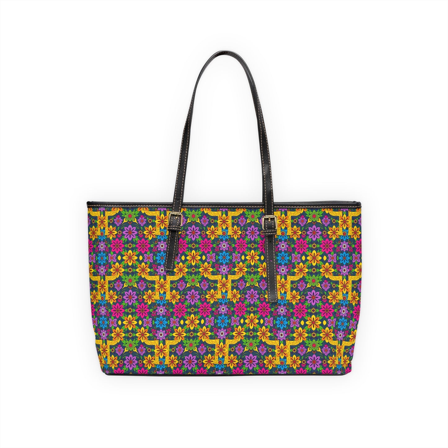 Leather Shoulder Bag, Gemini, Zodiac, Flower Pattern