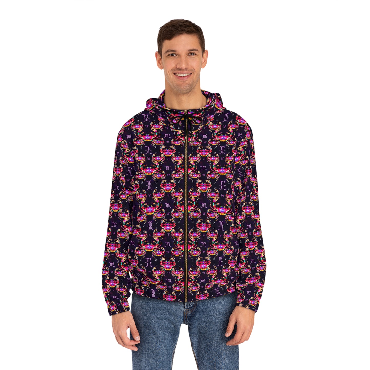 Full-Zip Hoodie (AOP), Cancer, Zodiac, Pattern