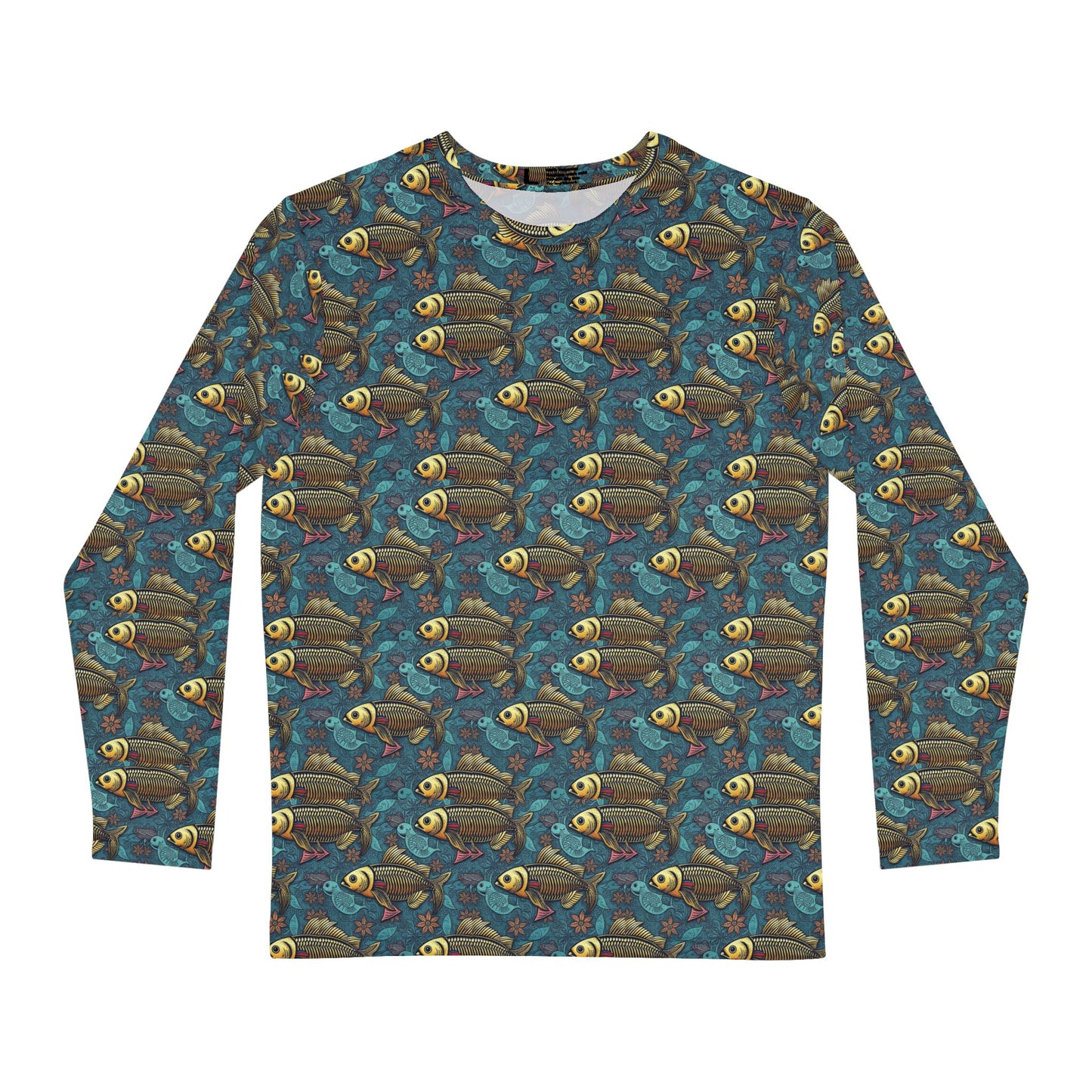 Men's Long Sleeve Shirt, (AOP), Pisces, Zodiac v1, Pattern