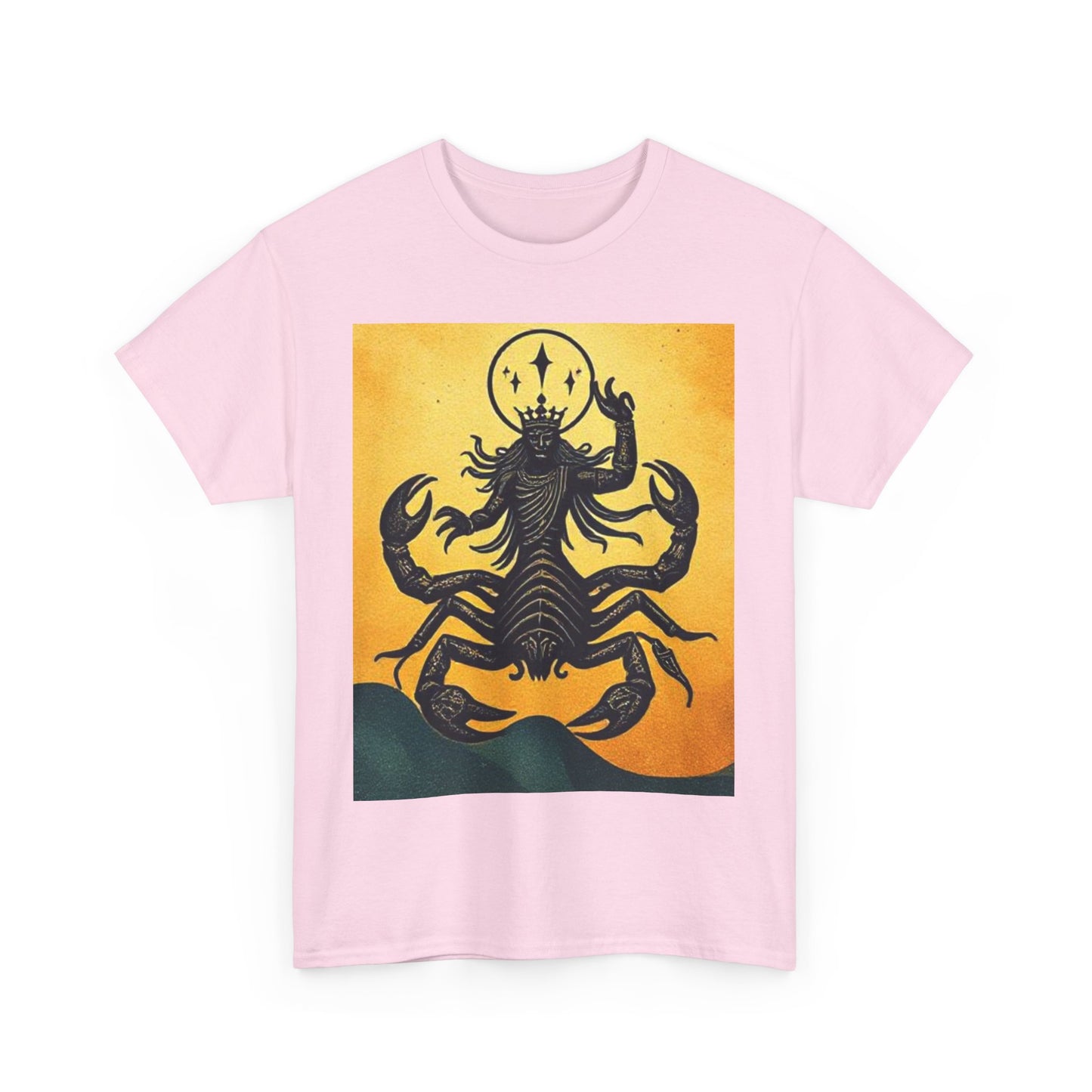 Unisex Heavy Cotton T-Shirt, Scorpion King, Print Art, Scorpio Zodiac Design