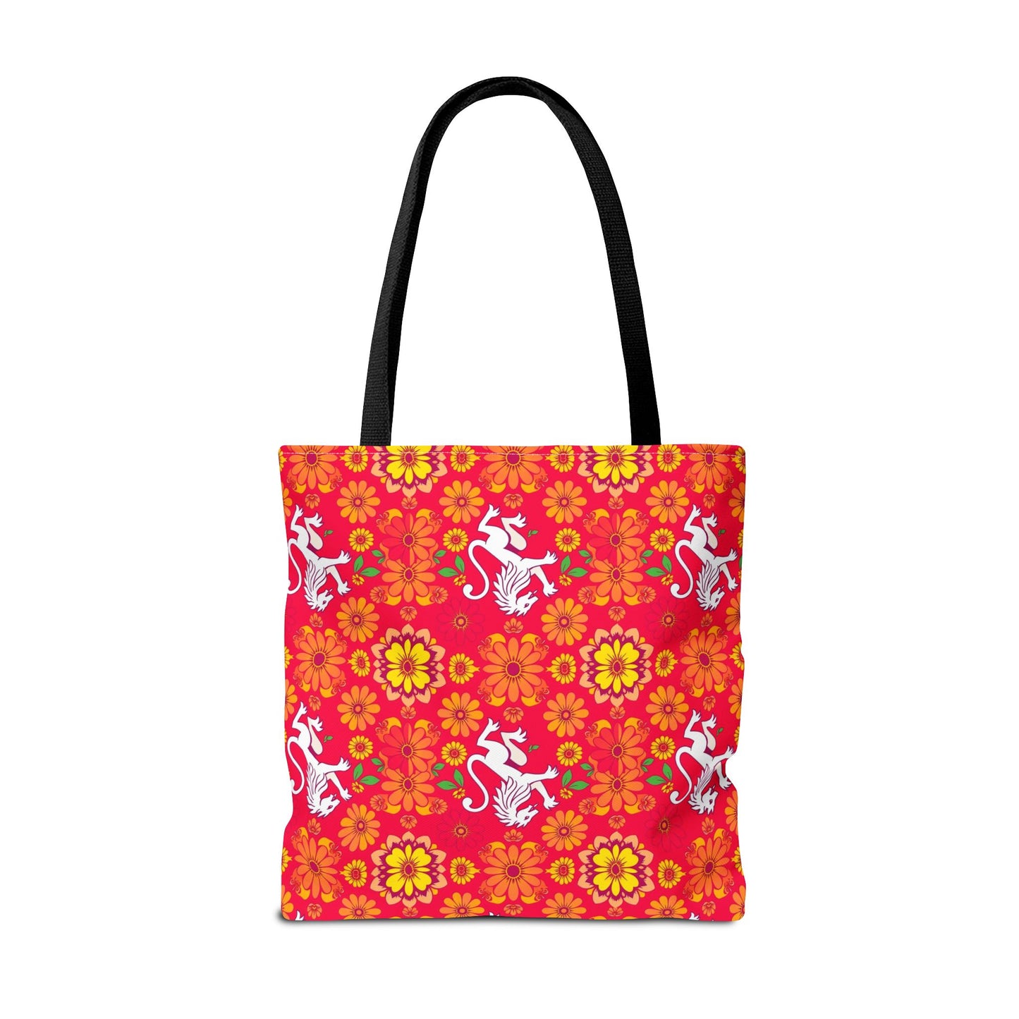 Tote Bag (AOP), Leo, Zodiac, Flower Pattern