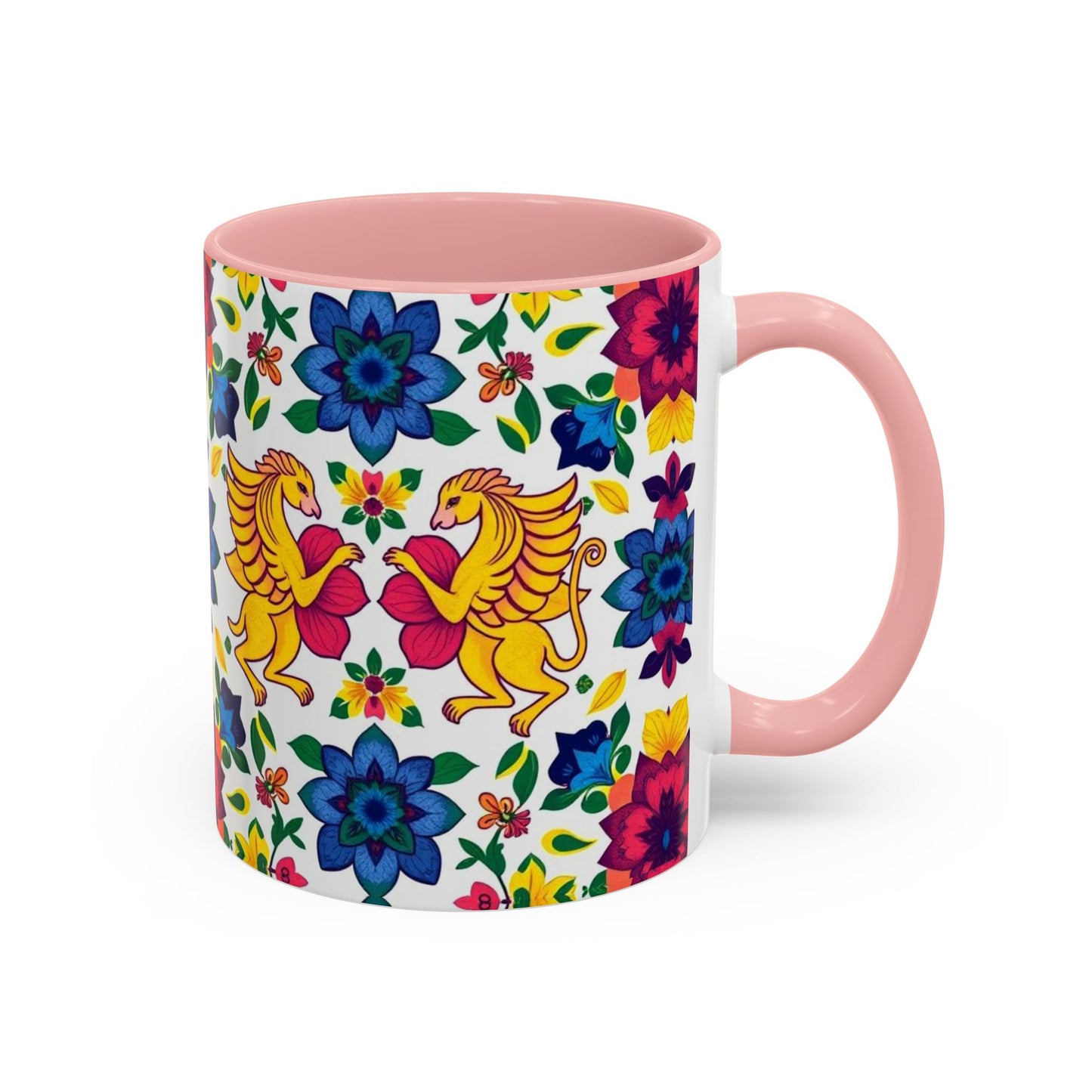 Accent Coffee Mug, Gemini, Zodiac, Flower Pattern, (11, 15oz)