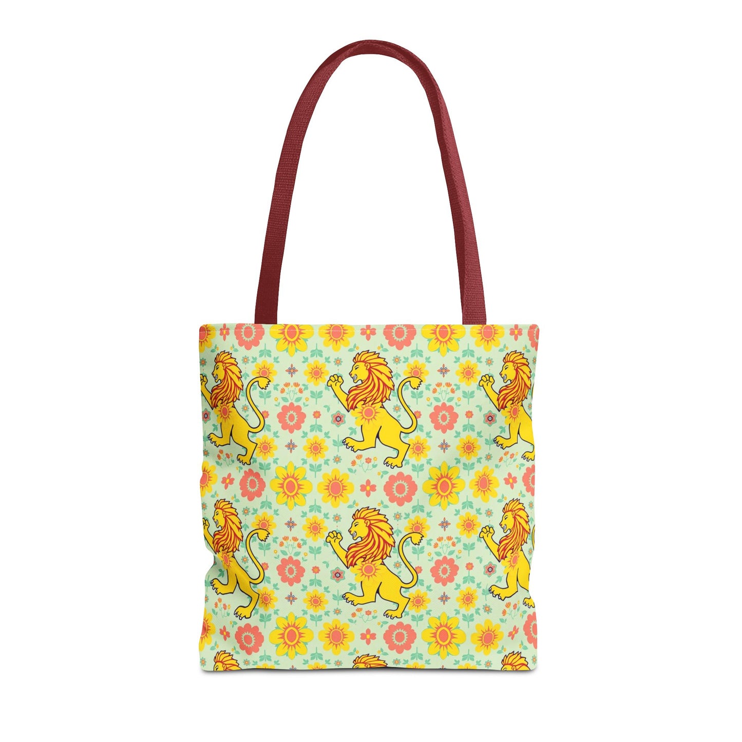 Tote Bag, (AOP), Leo, Zodiac v2, Flower Pattern