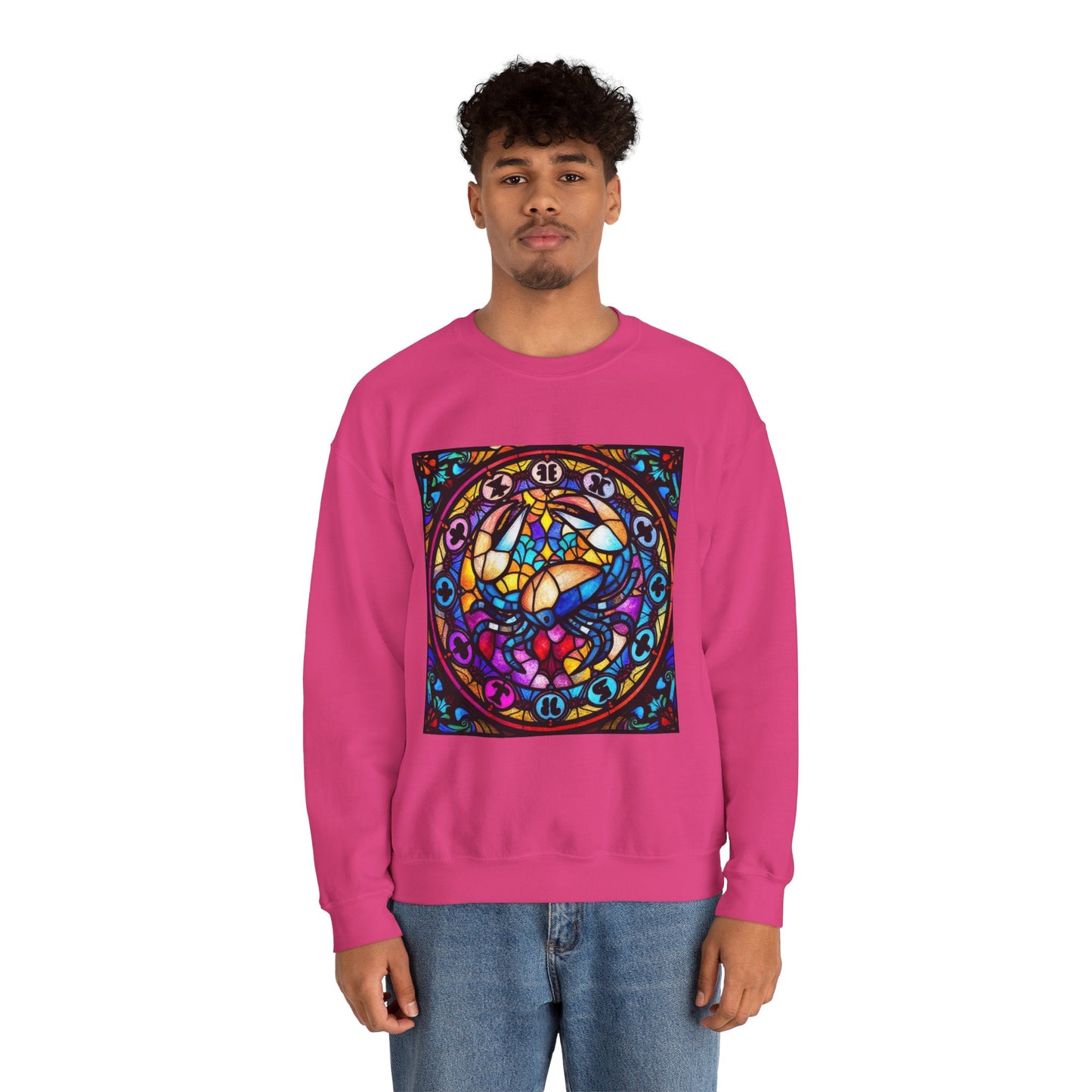Unisex Heavy Blend™ Crewneck Sweatshirt, Glass, Cancer Zodiac Design