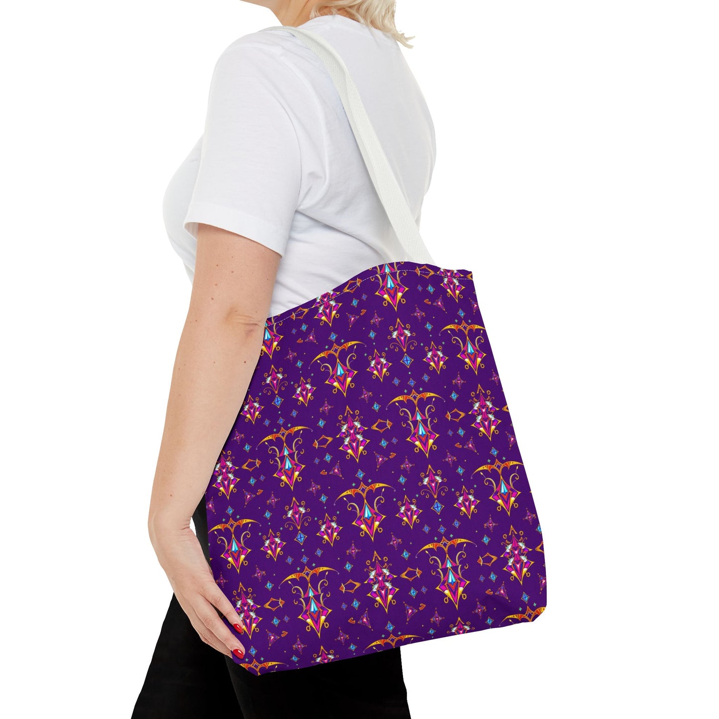 Tote Bag (AOP), Sagittarius, Zodiac, Jewel Pattern