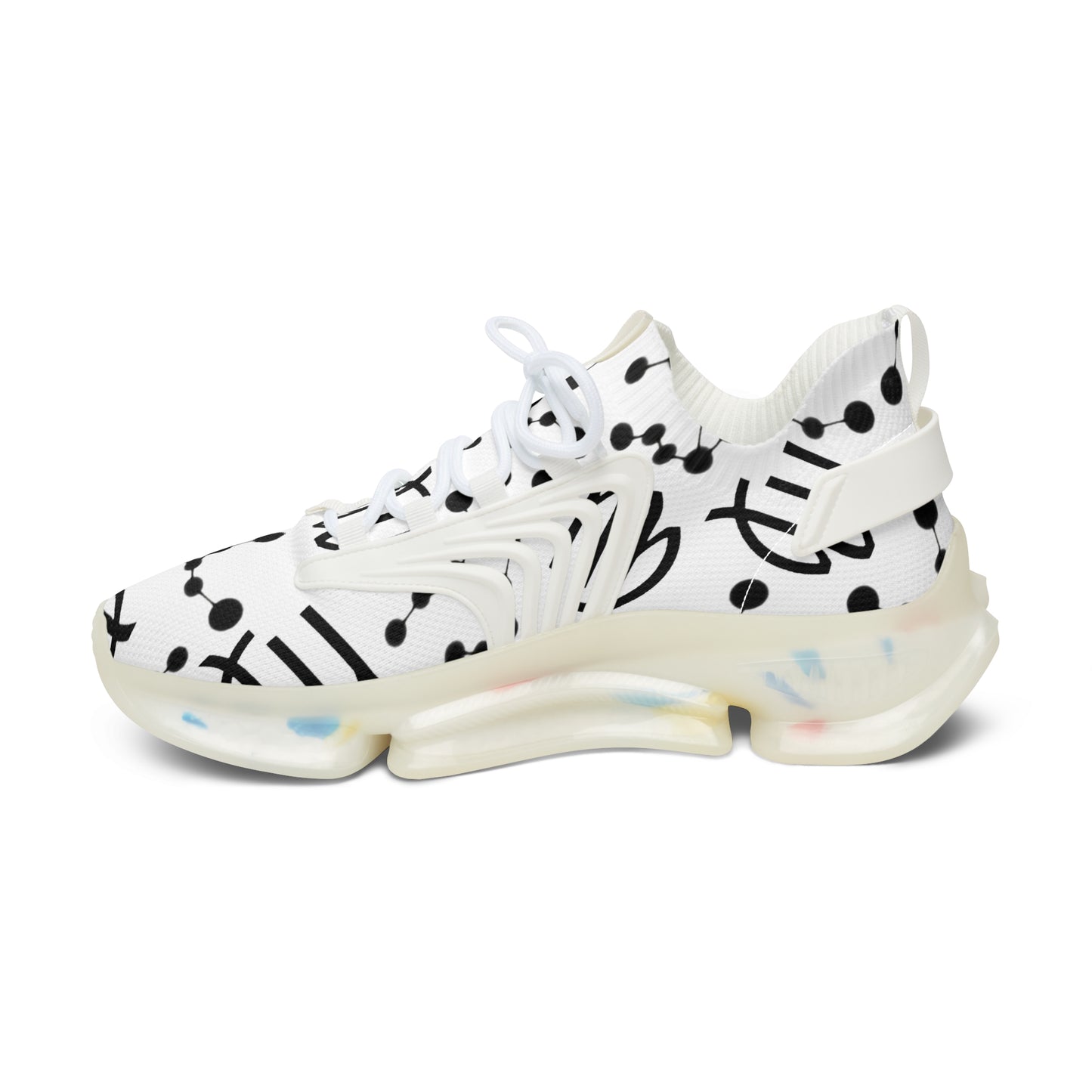 Women's Mesh Sneakers, Constellation & Symbol, Virgo Zodiac Sign, AOP