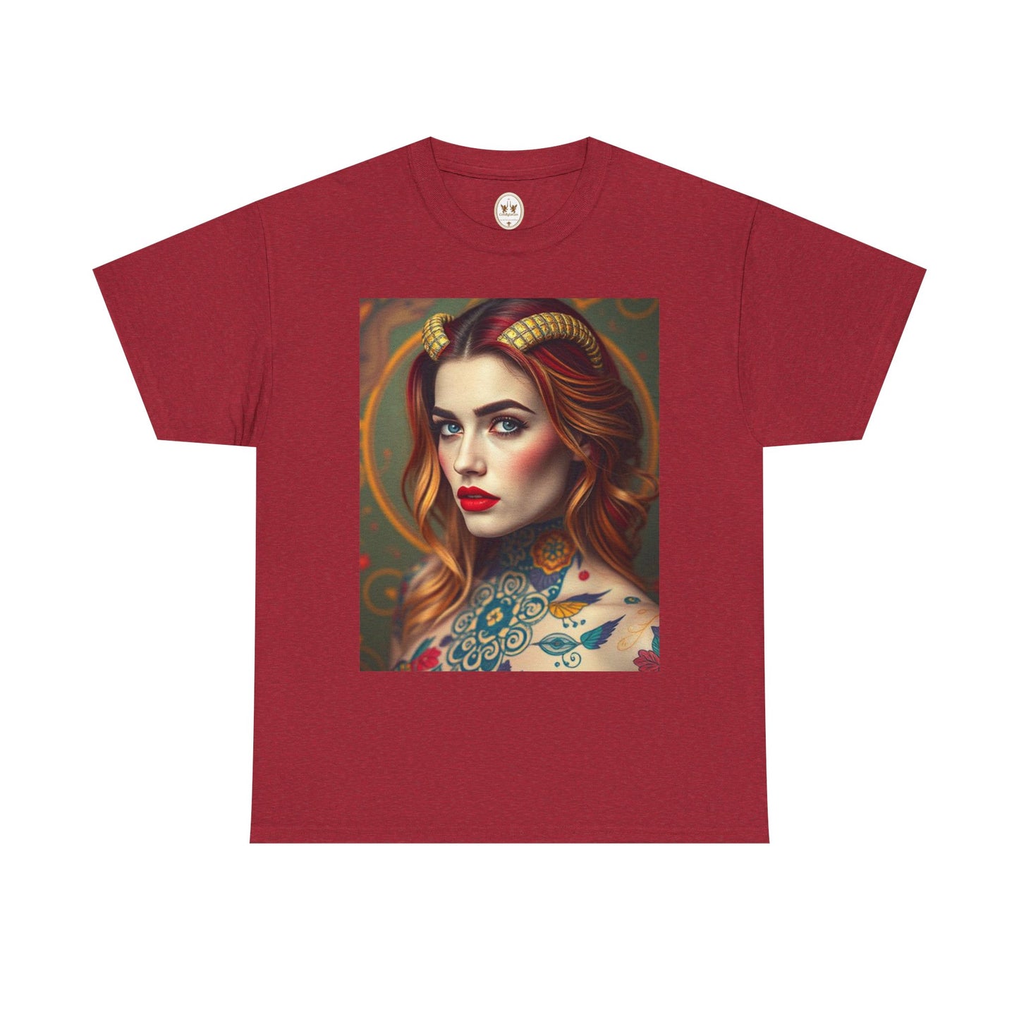Unisex Heavy Cotton T-Shirt, Capricorn, Zodiac v3, Sexy Art