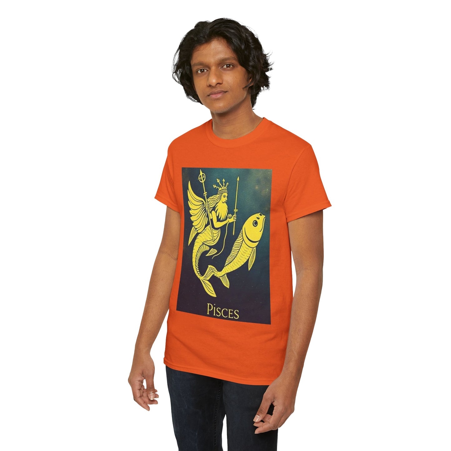 Unisex Heavy Cotton T-Shirt, Pisces Queen, Zodiac Design