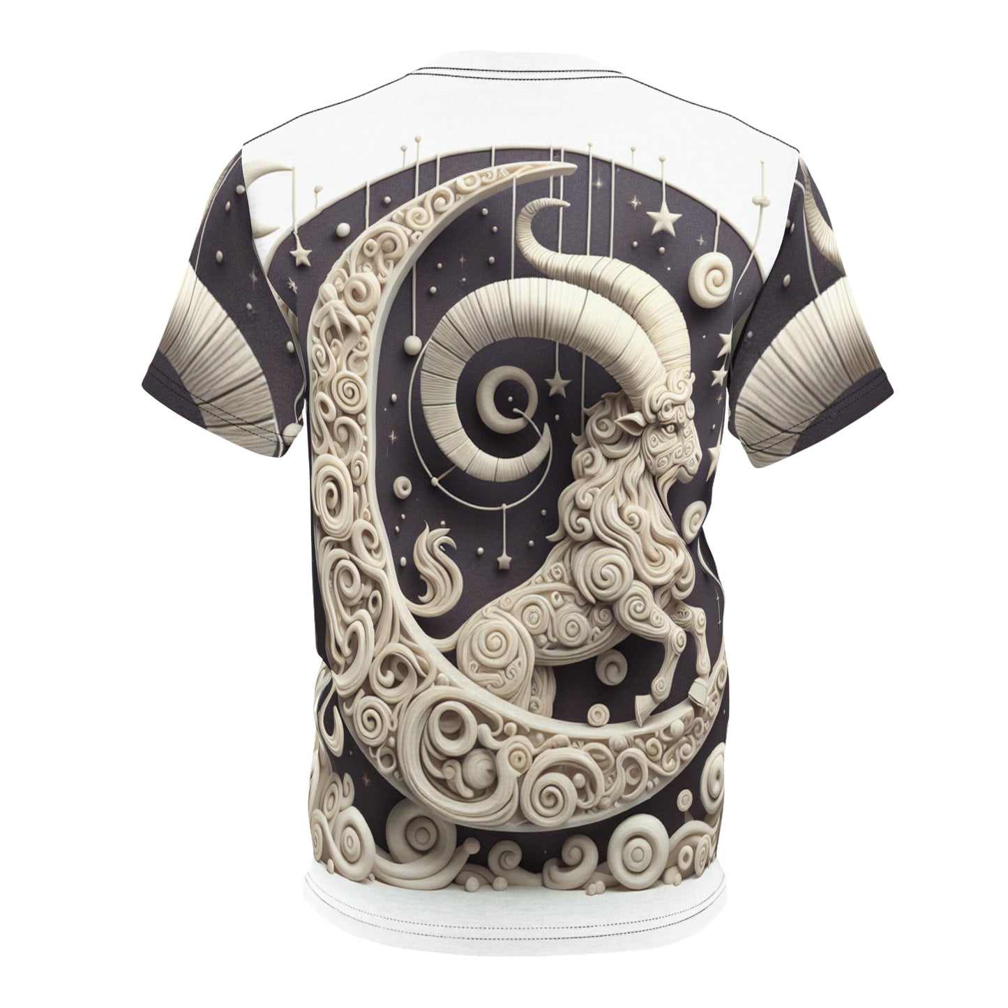 Unisex Cut & Sew T-Shirt (AOP), Capricorn Animal, Zodiac Design, Regular fit, 100% Polyester