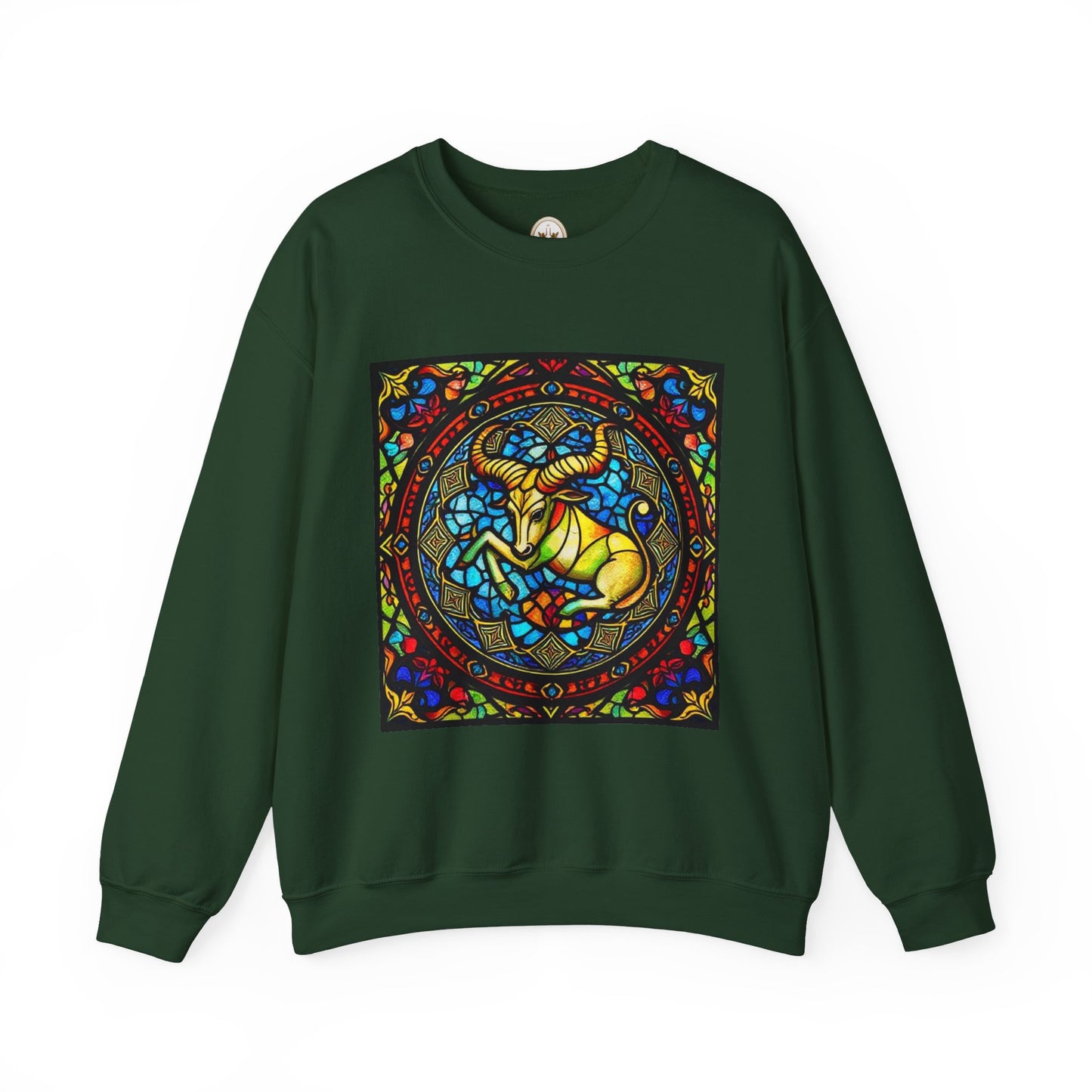 Unisex Heavy Blend™ Crewneck Sweatshirt, Glass, Taurus Zodiac Design