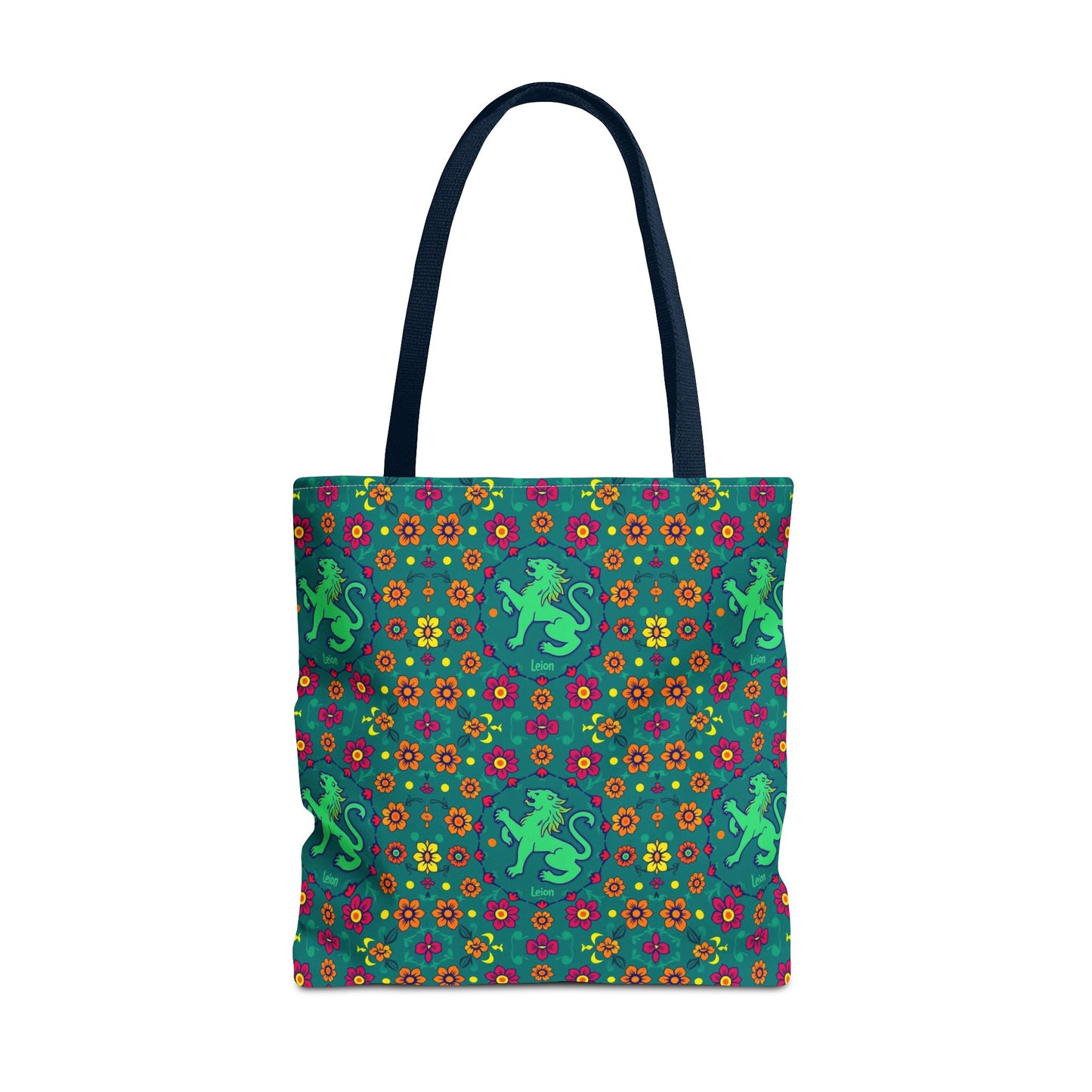 Tote Bag (AOP), Leo, Zodiac v1, Flower Pattern