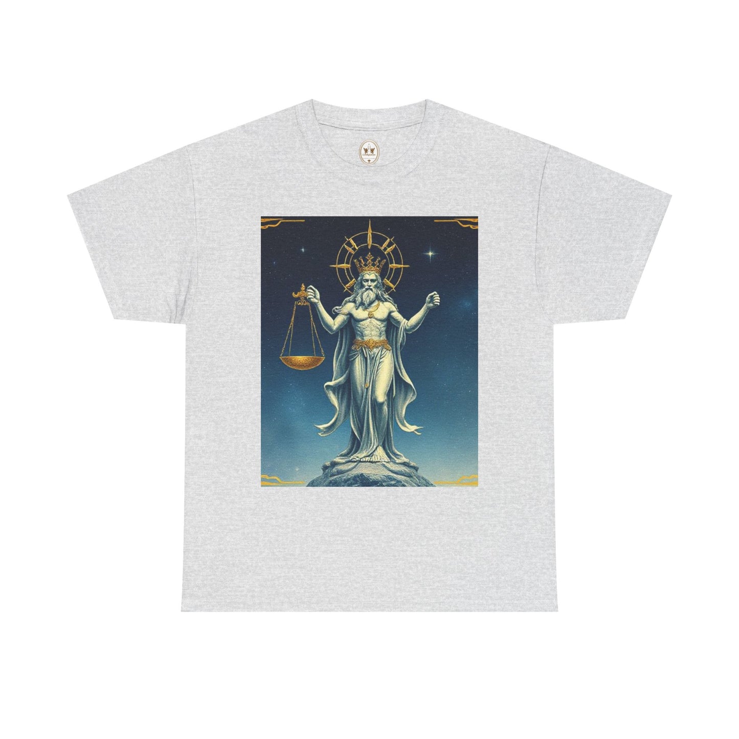 Unisex Heavy Cotton T-Shirt Space v2, Libra God, Zodiac Design