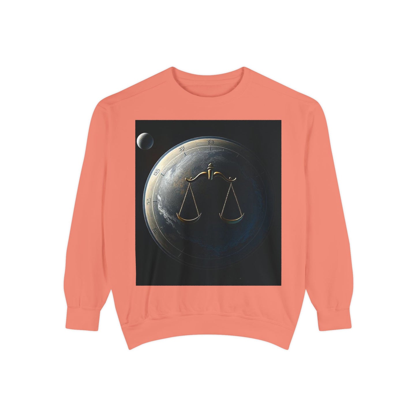 Garment-Dyed Sweatshirt, Unisex, Space Animal Design, Libra